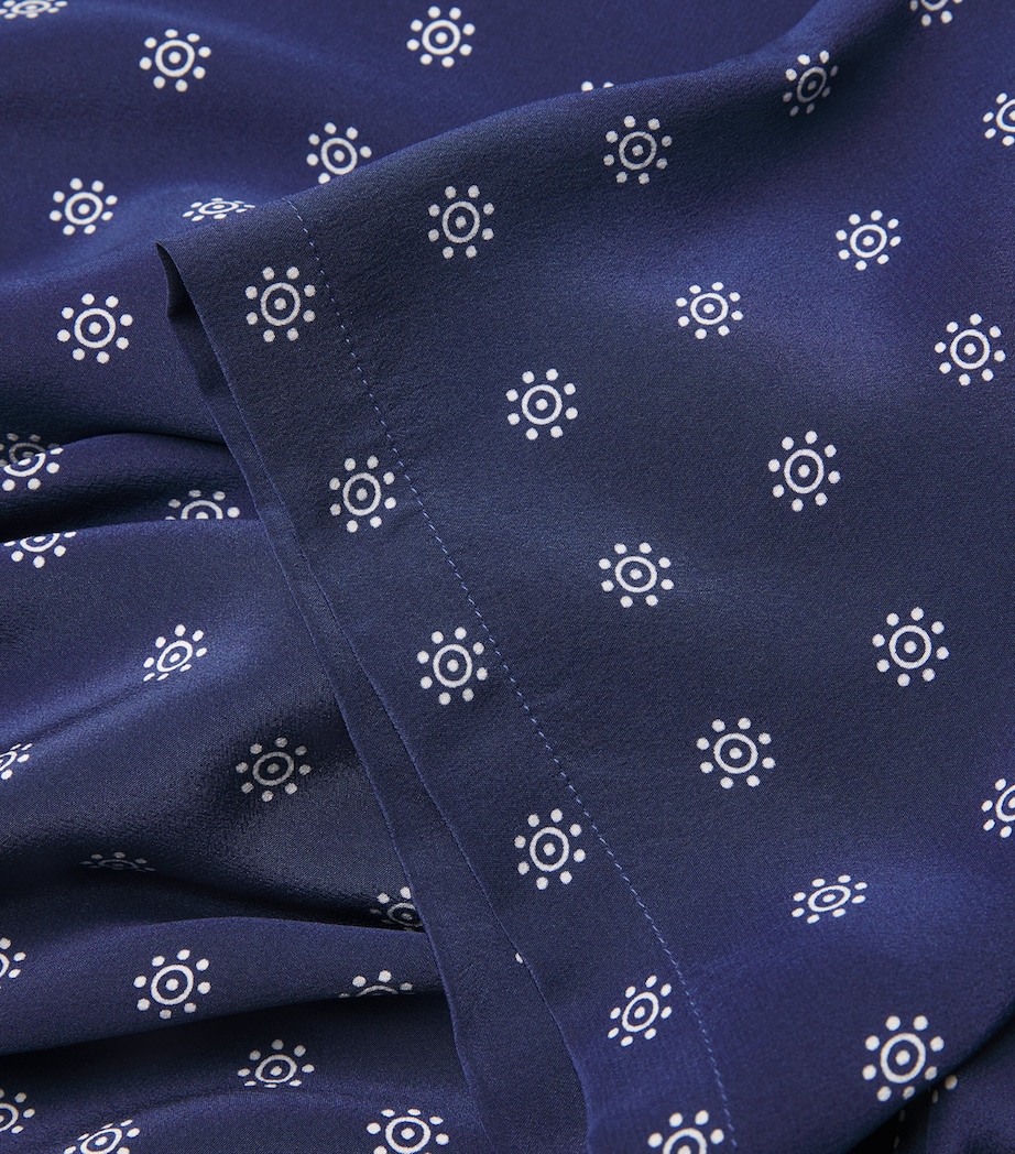 Silk Printed Maxi Dress NAVY Image 4