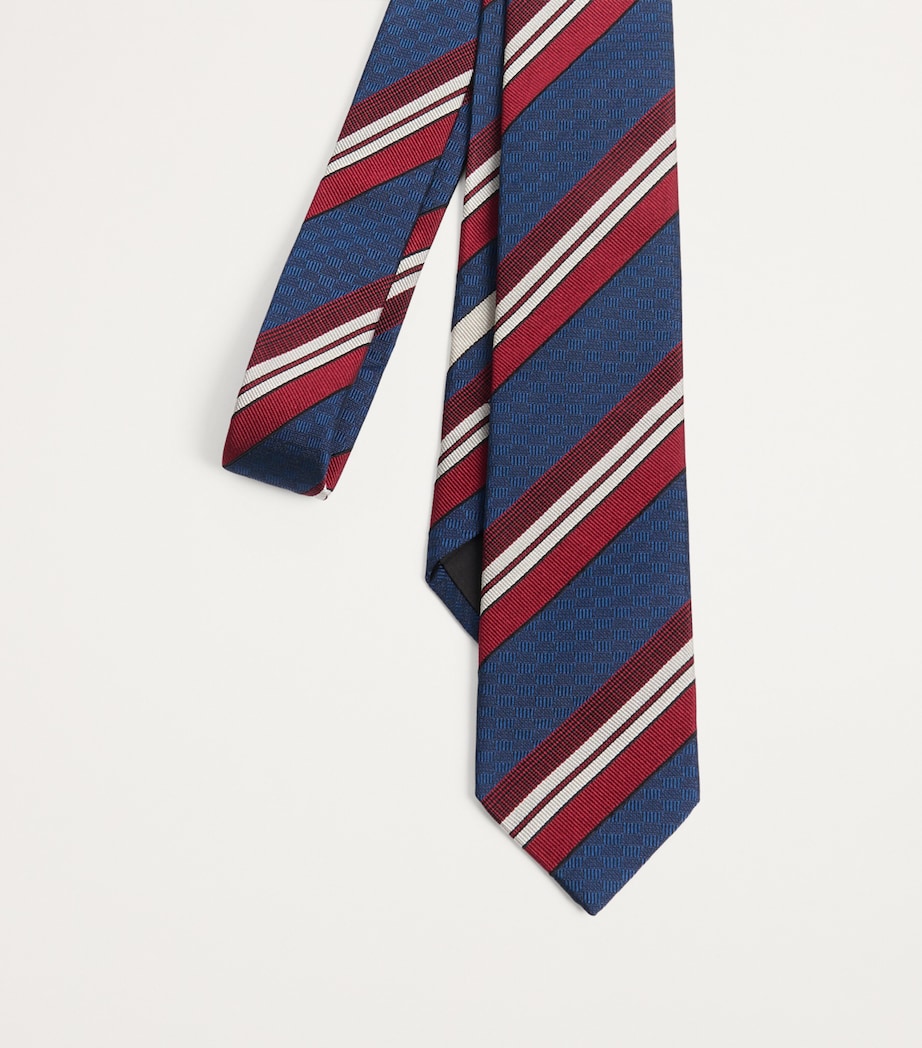 Silk Striped Jacquard Tie QRQ Image 2