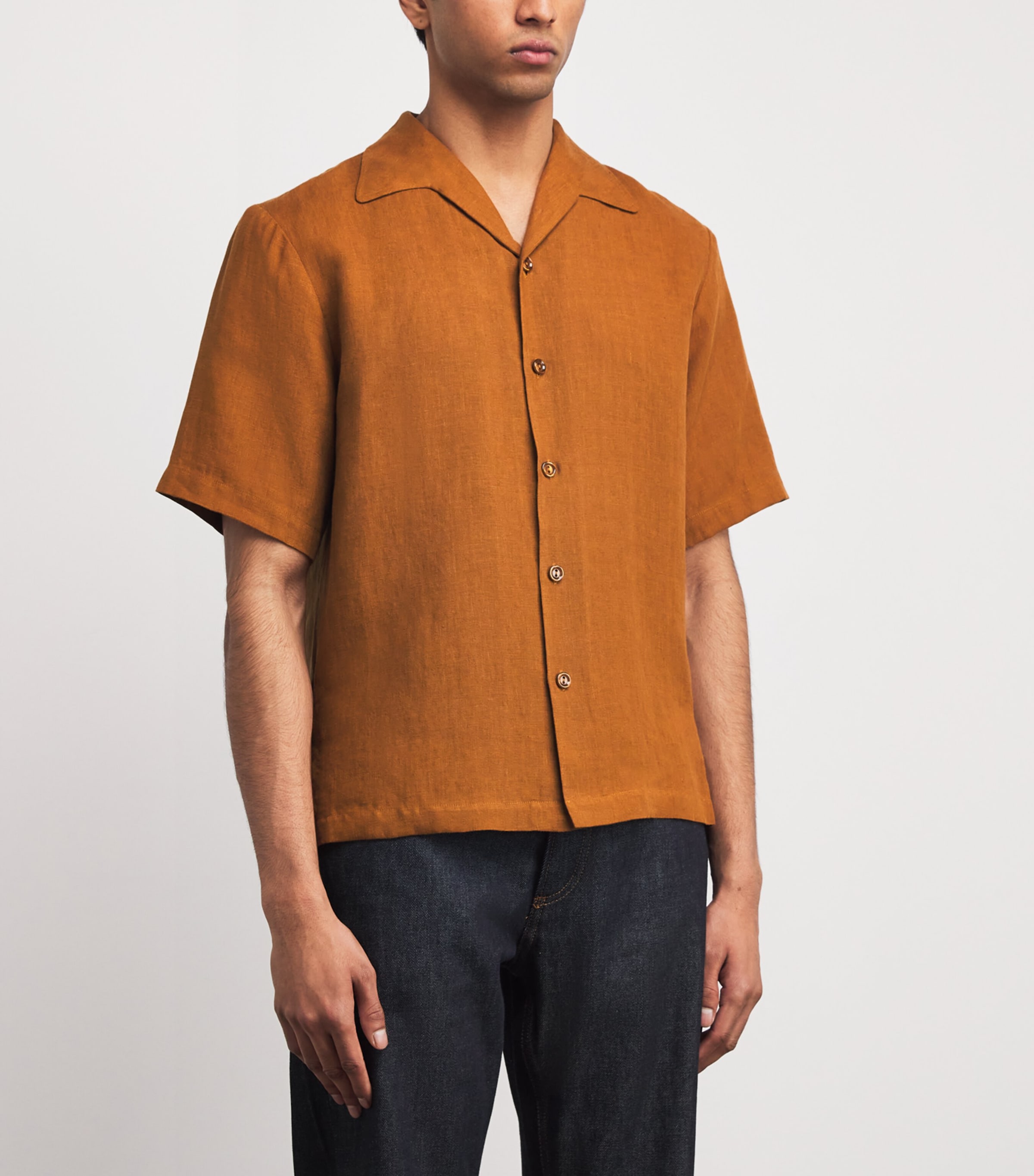 Linen Short-Sleeve Shirt WHISKY Image 3