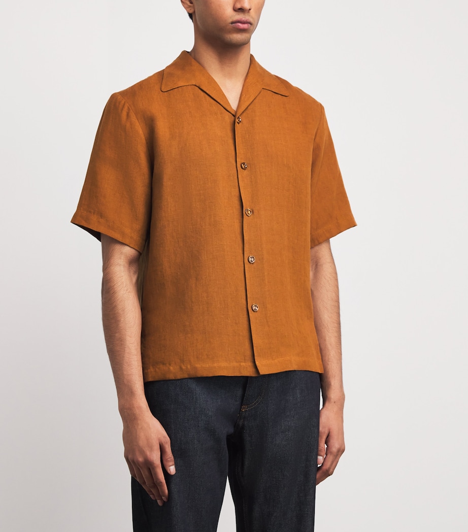 Linen Short-Sleeve Shirt WHISKY Image 3