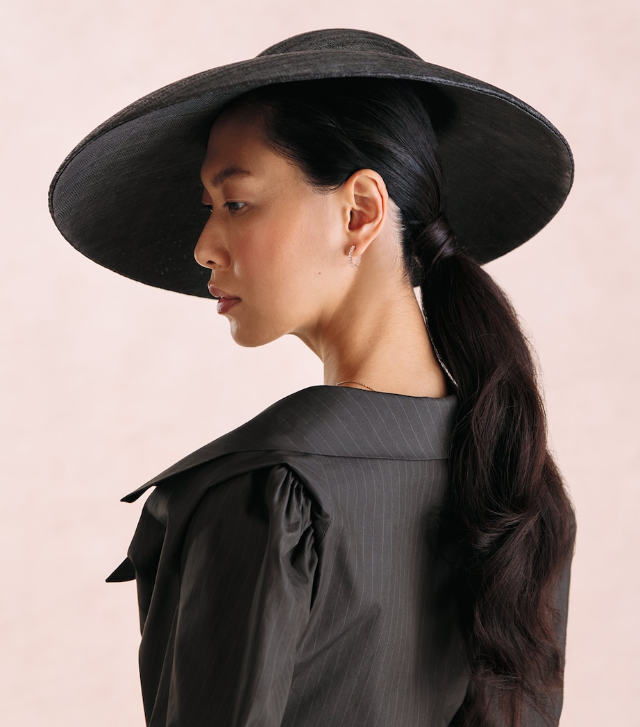 EMILY-LONDON Straw Suzanne Hat Black Image 1