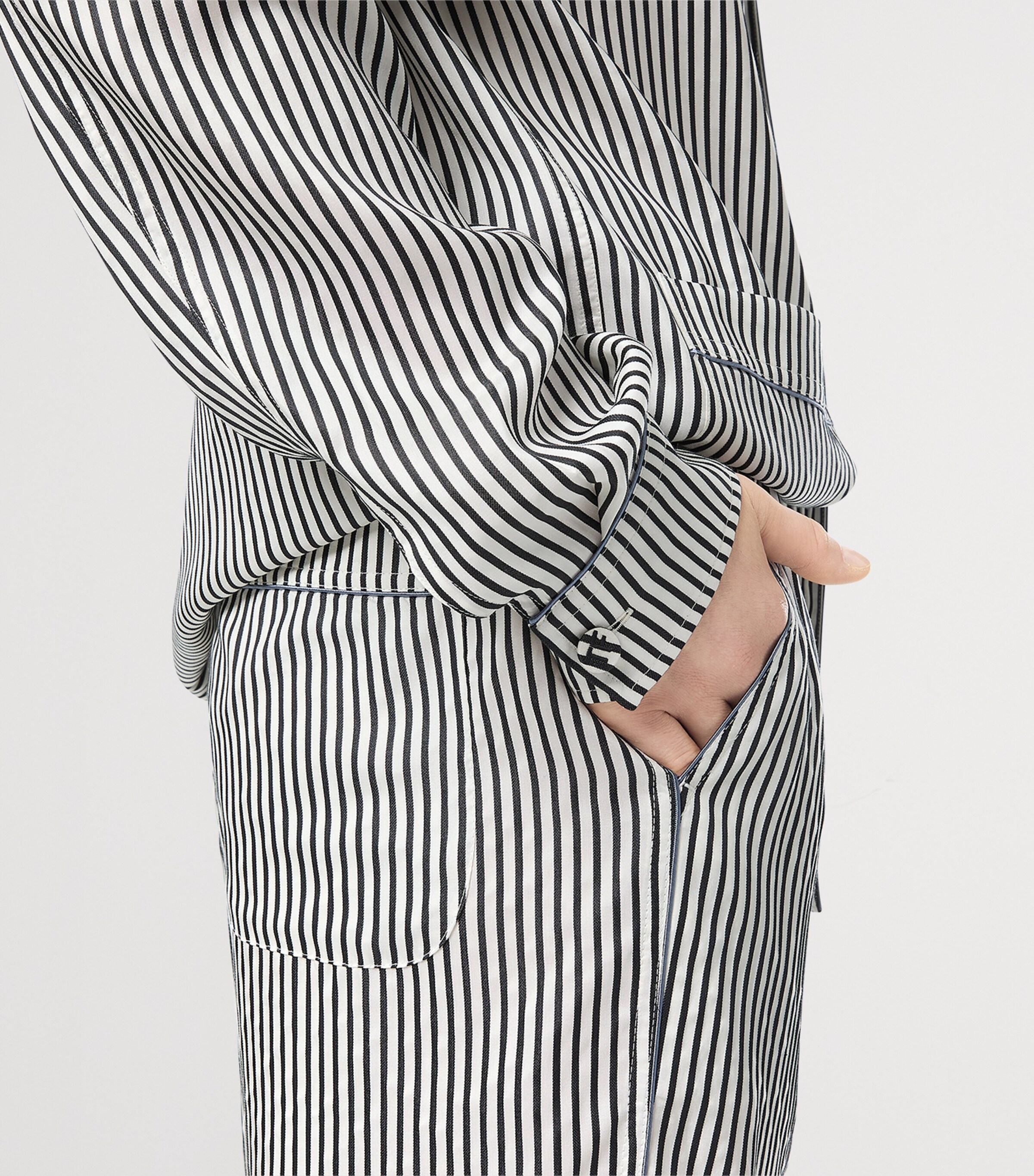 TOM FORD Womens Silk Striped Pyjama Shirt Nwa Image 5