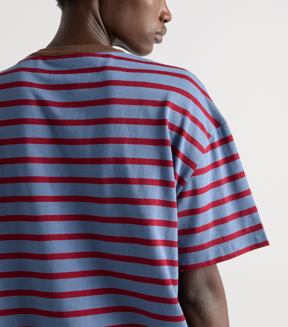 Cotton Jersey Stripe Oversized T-Shirt F04Y5 Image 6