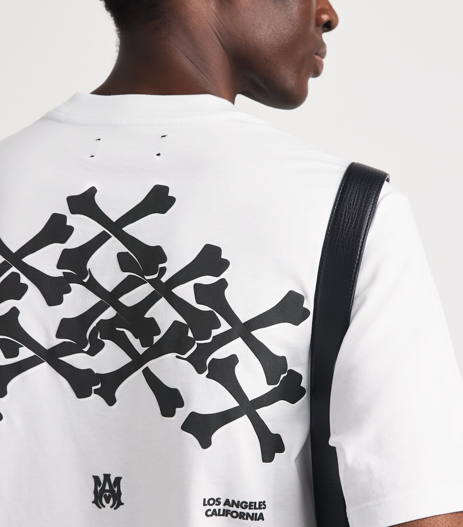 AMIRI Mens Cotton Stacked Bones T-Shirt White Image 3