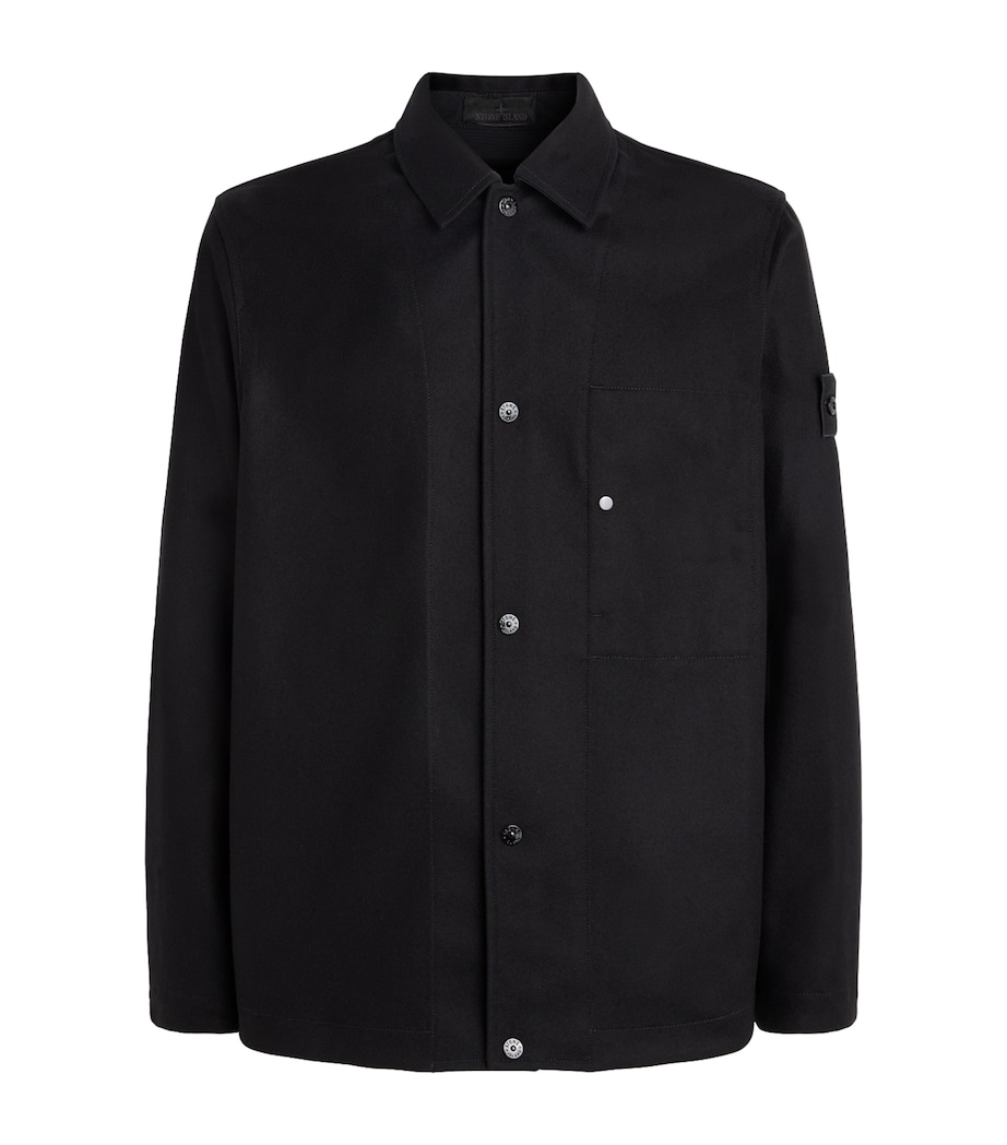 Stone Island Mens GHOST Piece Wool-Blend Overshirt Image 1