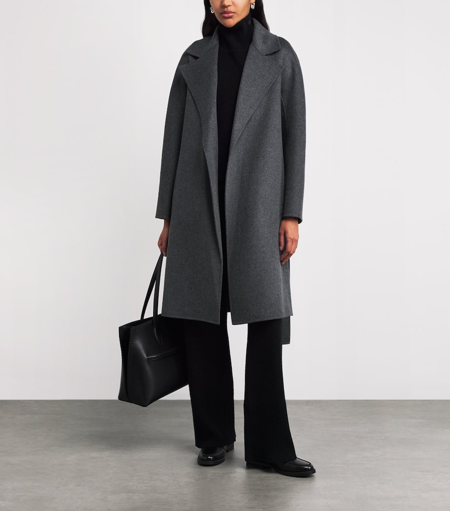 Double-Faced Wool-Cashmere Costa Coat SMOKE Image 2