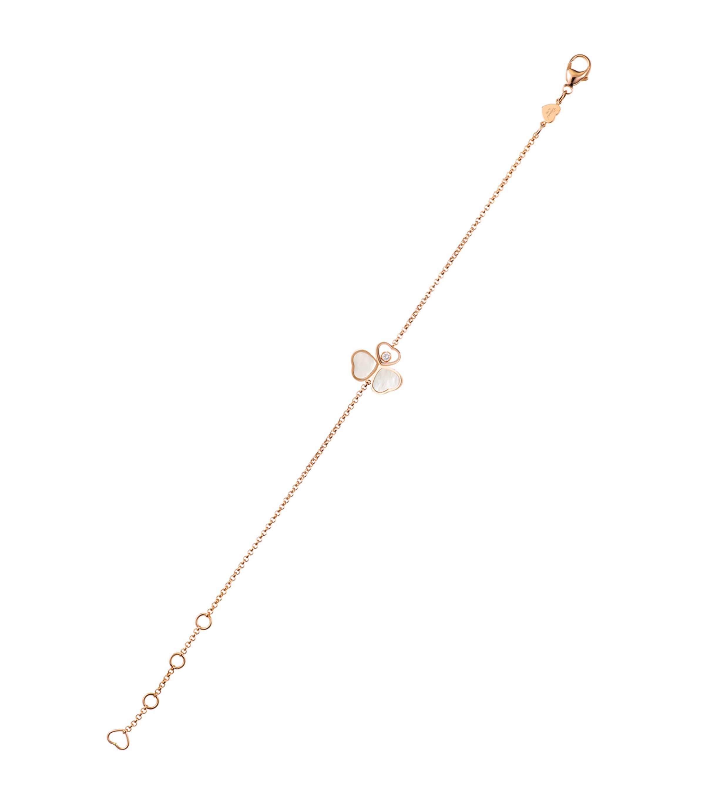 Rose Gold, Diamond and Mother-of-Pearl Happy Hearts Bracelet 18K ROSE GOLD Image 2