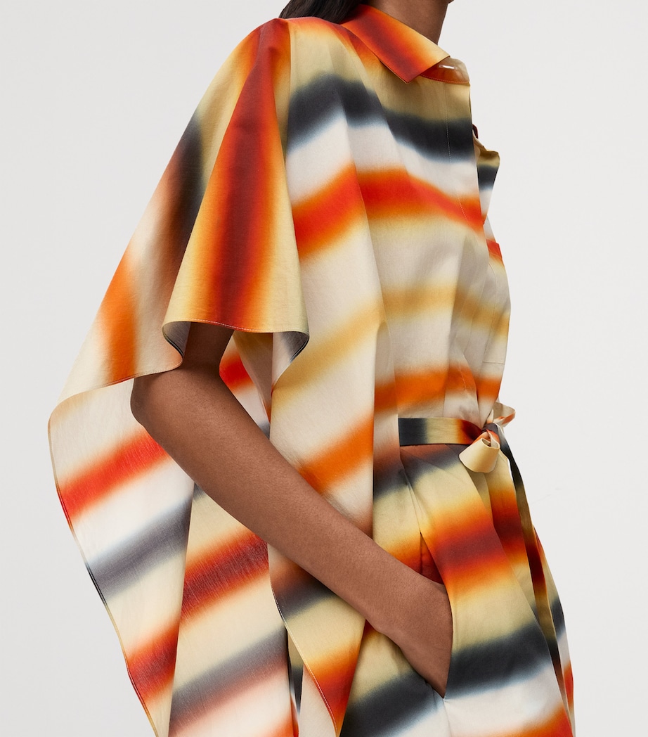 LOEWE Womens x Paula's Ibiza Cotton-Blend Stripe Kaftan Orange/multicolor Image 4