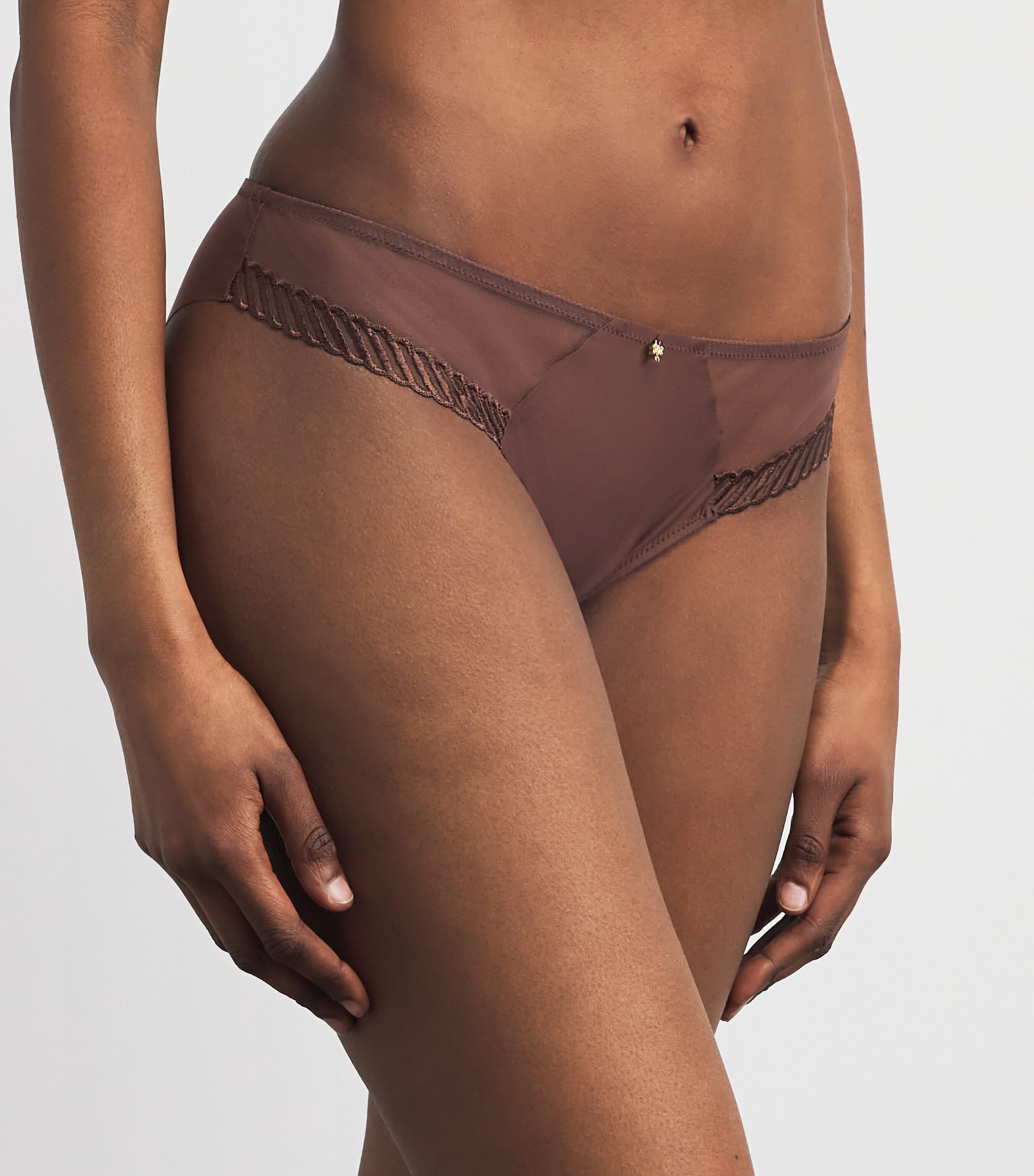Aubade Womens Sheer Emotion Brazilian Briefs Sepia Image 2