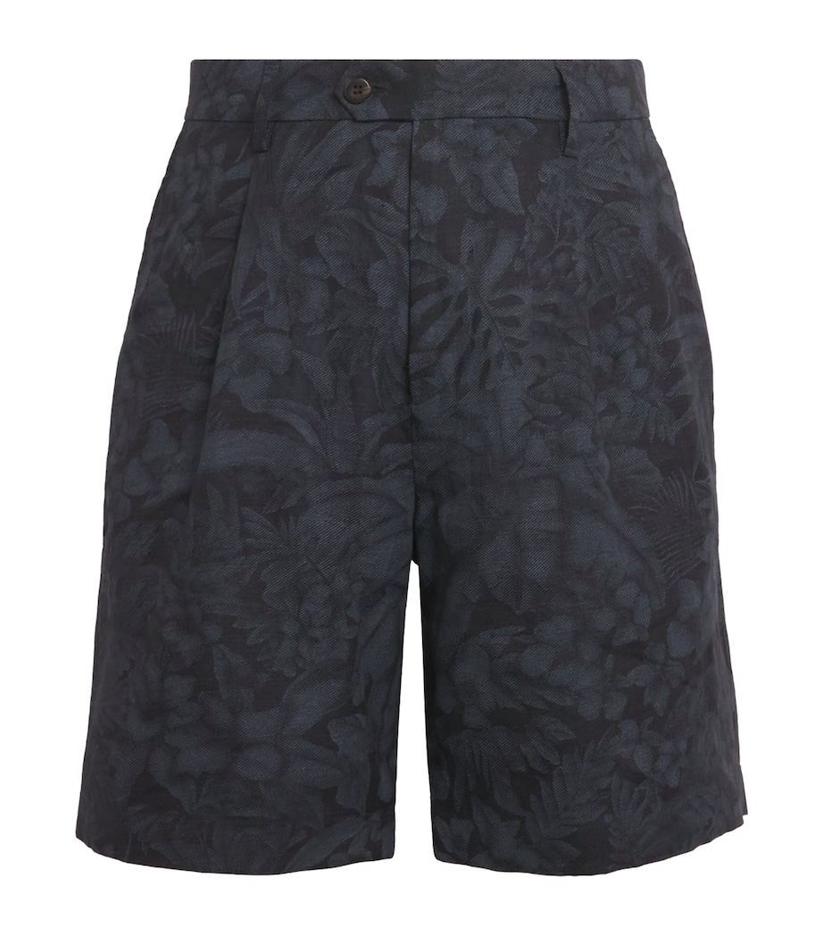 x Harrods Linen Printed Bermuda Shorts NERO Image 1