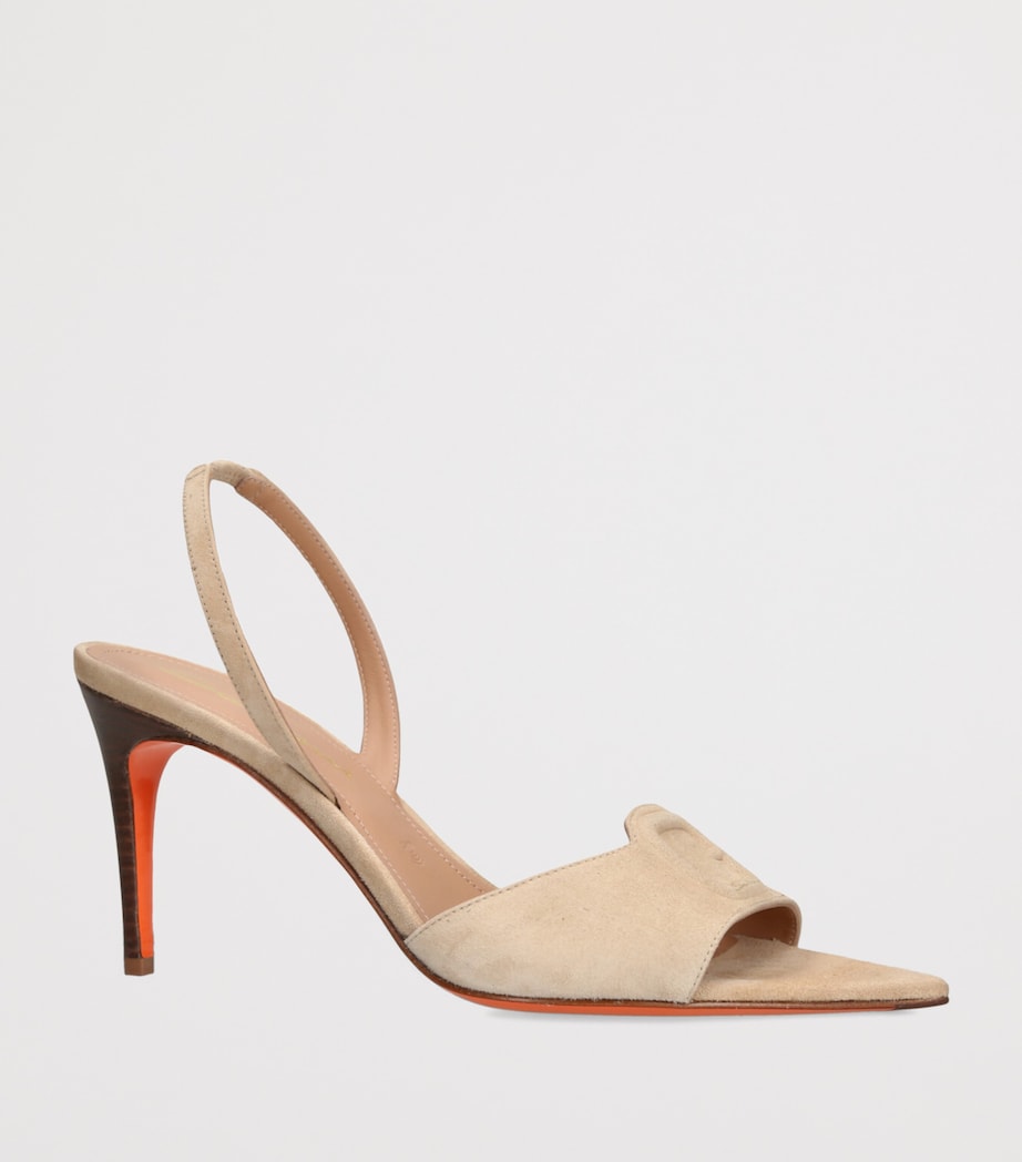 Suede Slingback Sandals 85 BROWN Image 3