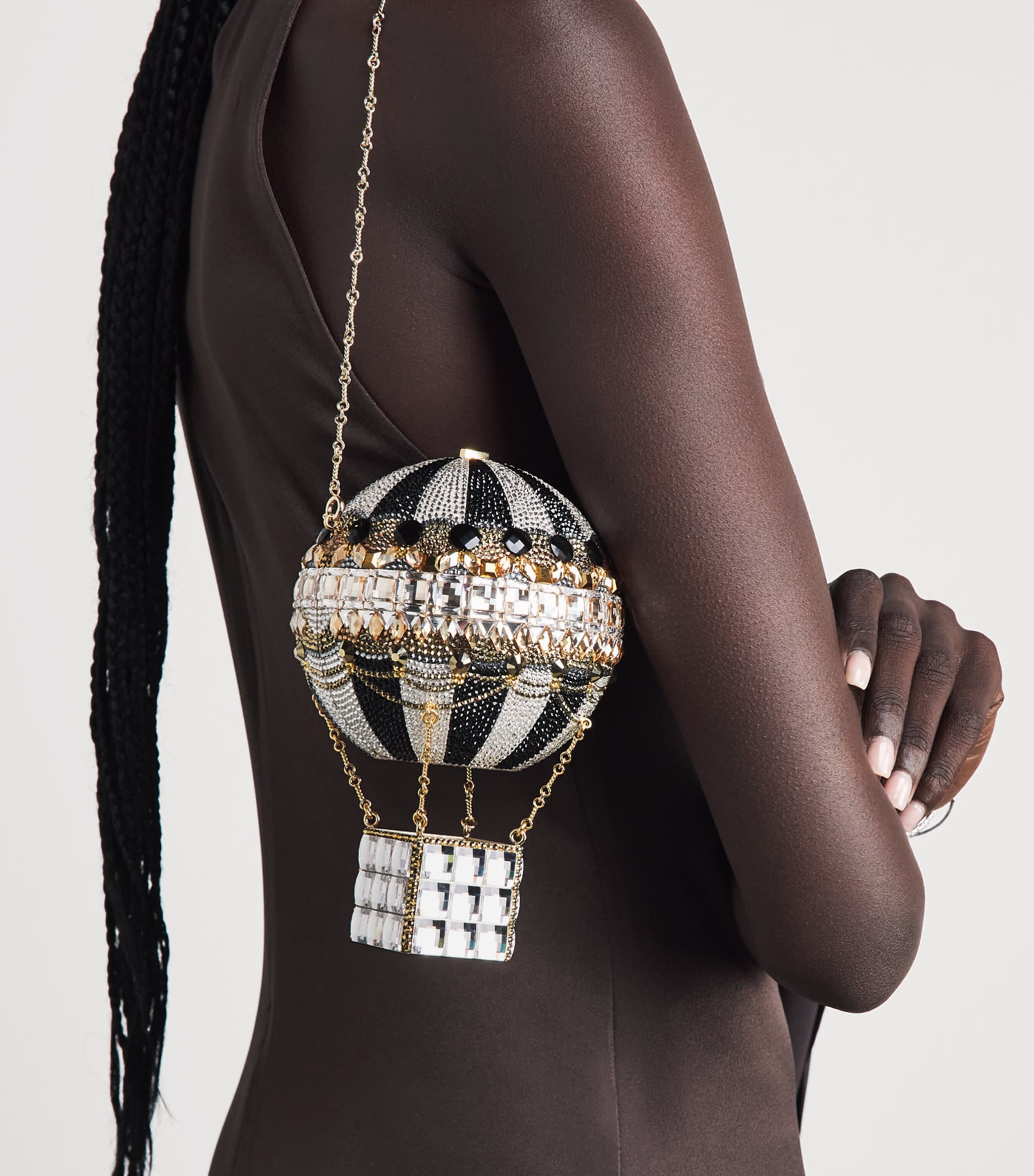 Judith Leiber Embellished Hot Air Balloon Clutch Bag Champagne Jet Multi Image 4