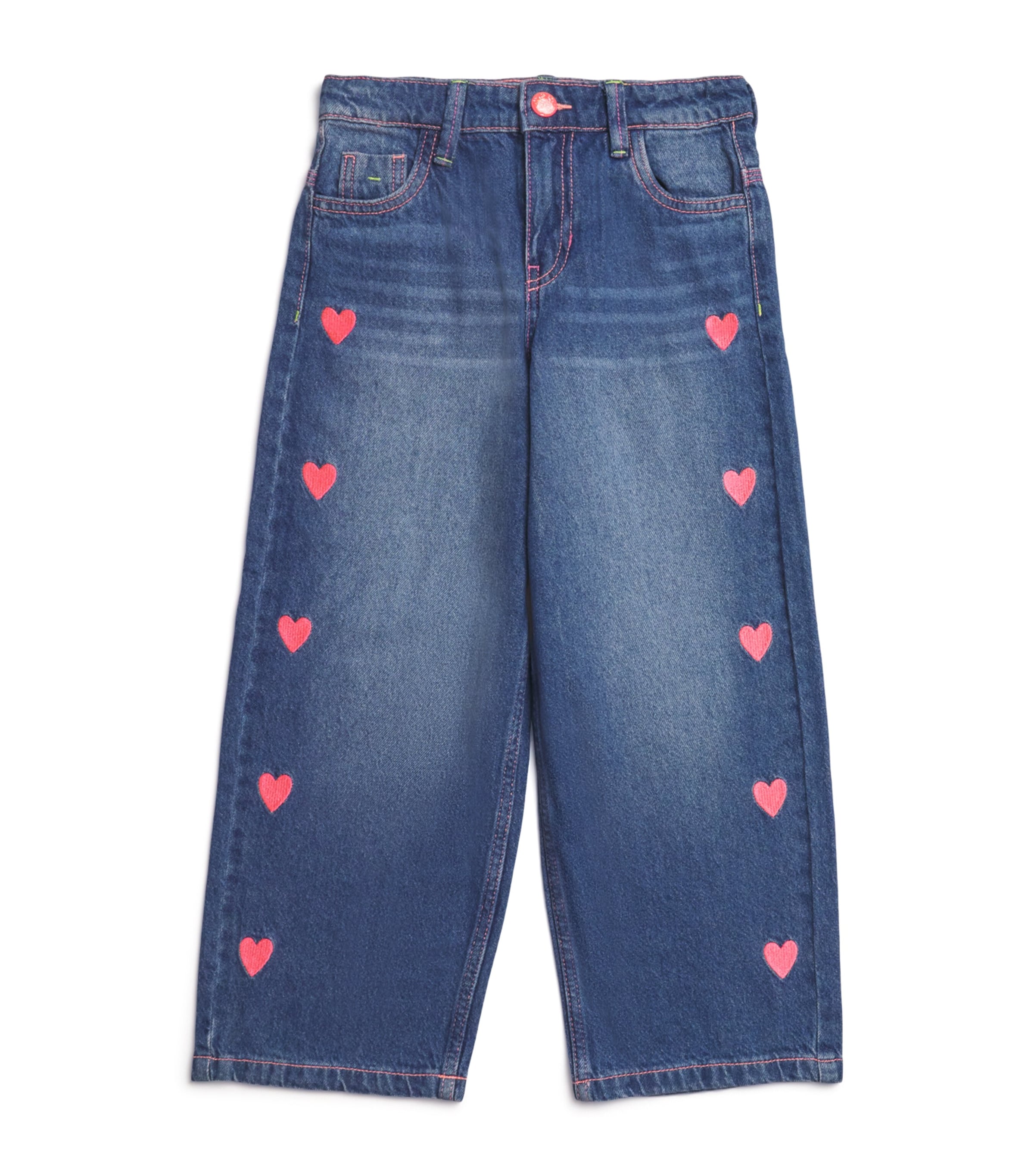 Heart-Detail Jeans (2-6 Years) DBLE STONE+BROSSAGE Image 1