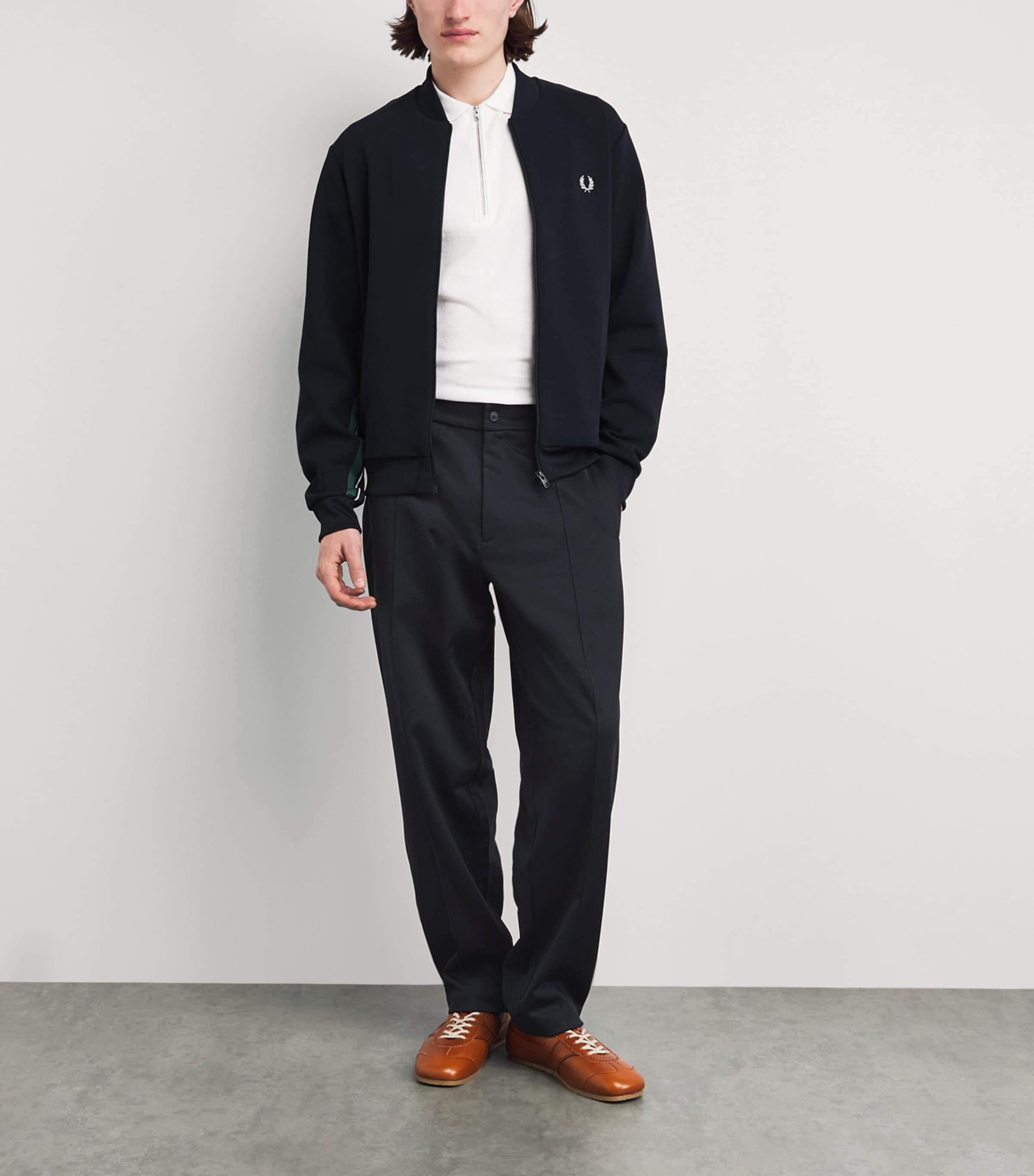 Fred Perry Mens Straight Track Sweatpants Navy Image 2