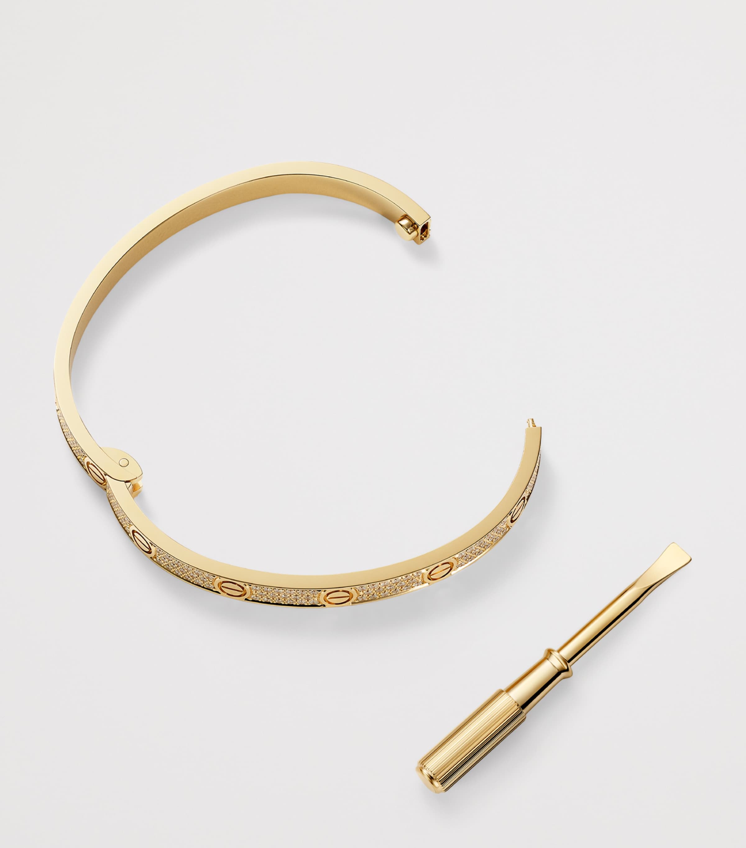 Medium Yellow Gold and Diamond LOVE Bracelet YELLOW GOLD Image 2