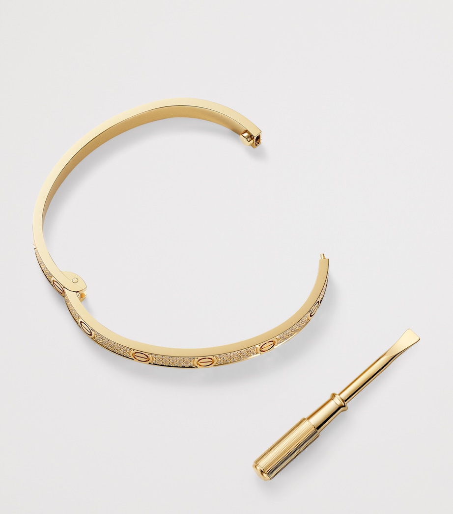 Medium Yellow Gold and Diamond LOVE Bracelet YELLOW GOLD Image 7