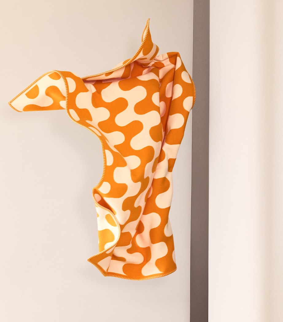 Wool Modernism Throw (135cm x 220cm) 9E16 - BRIGHT ORANGE Image 4