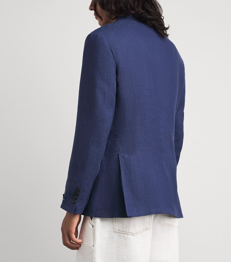 Polo Ralph Lauren Mens Linen Double-Breasted Blazer Classic Blue Image 5