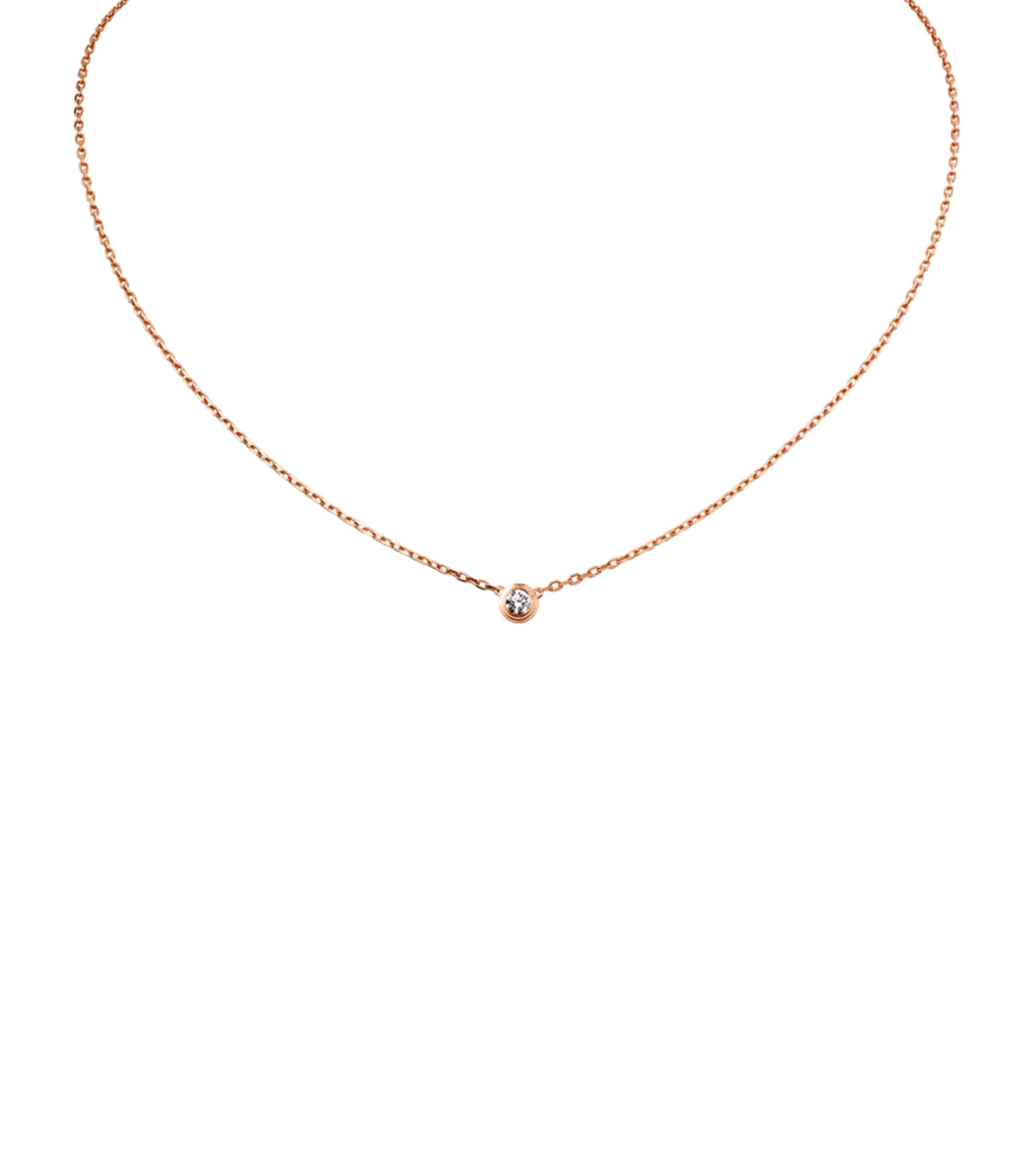 Cartier Large Pink Gold and Diamond Cartier d'Amour Necklace Rose Gold Image 2