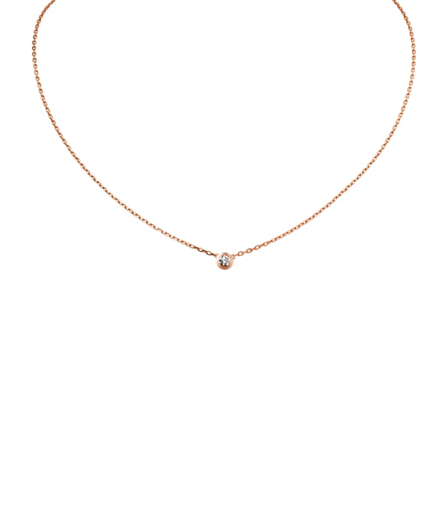 Large Pink Gold and Diamond Cartier d'Amour Necklace ROSE GOLD Image 2