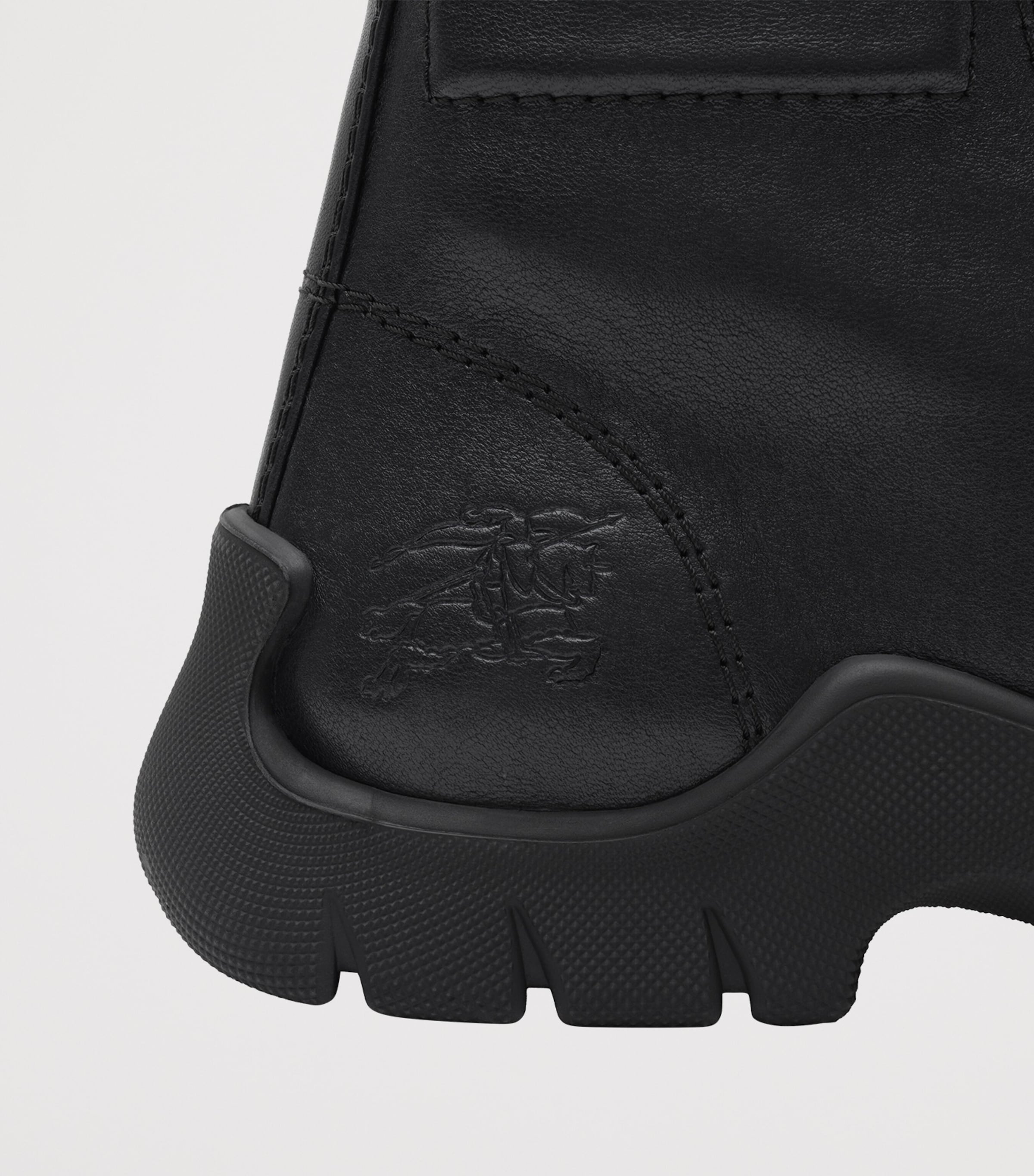Burberry Leather Tone Lace-Up Boots Black Image 6