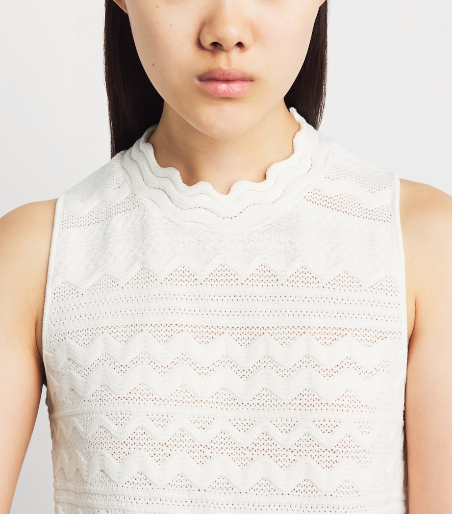 Molli Womens Zig-Zag Weave Midi Dress Milk Image 3