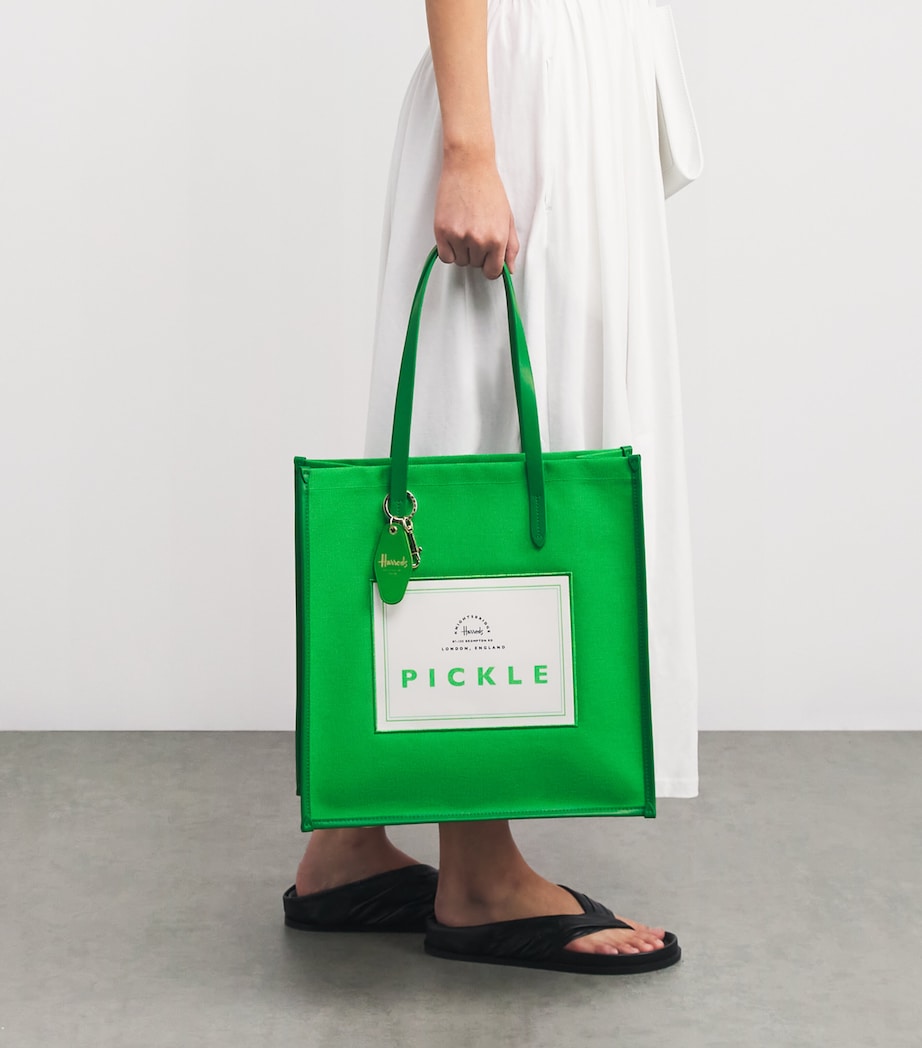 Cotton Pickles Condiments Shopper Bag GREEN Image 2