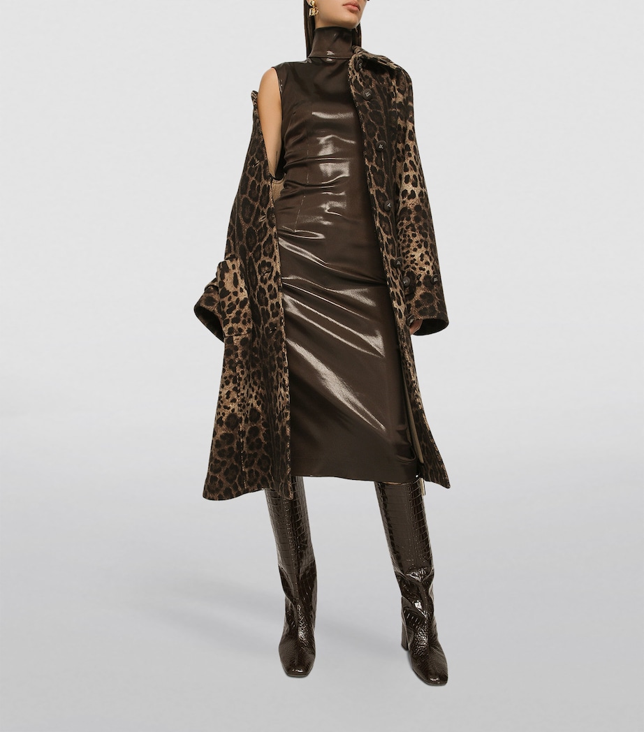 Wool-Silk Leopard Print Coat HY13M-LEO NEW Image 5