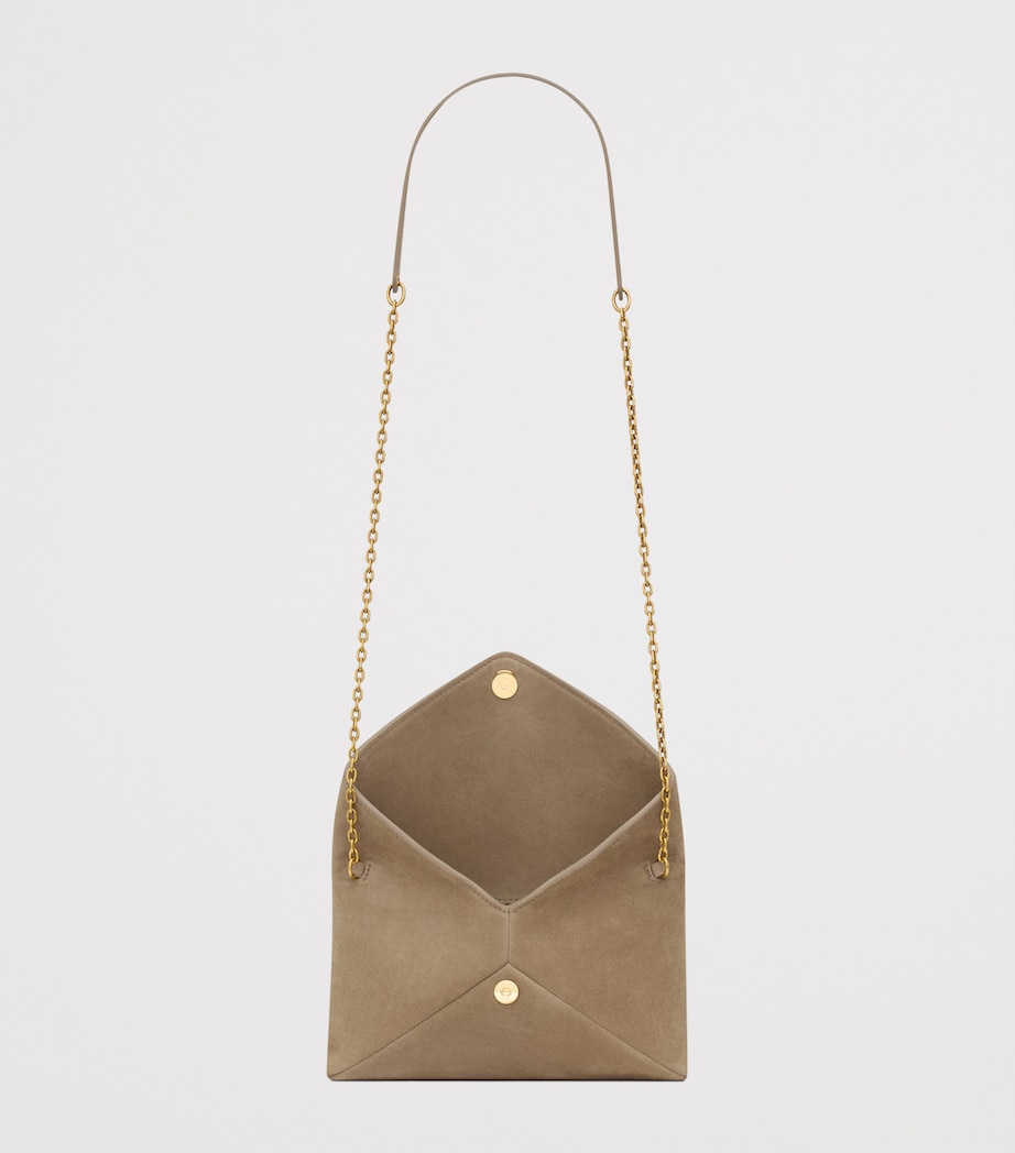 Saint Laurent Suede Small Cassandre Envelope Shoulder Bag Image 5