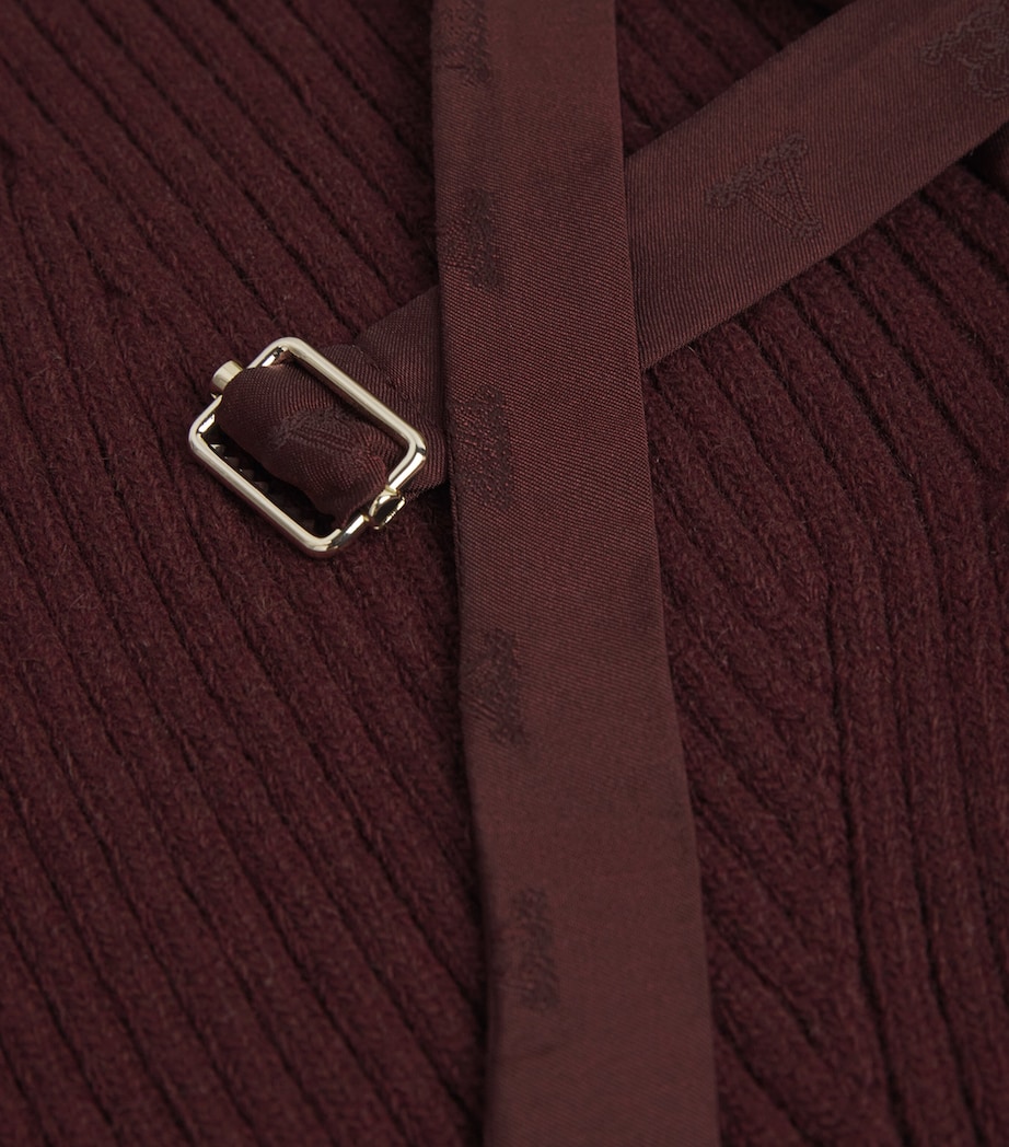 Wool-Blend Knit Waistcoat CHERRY Image 5