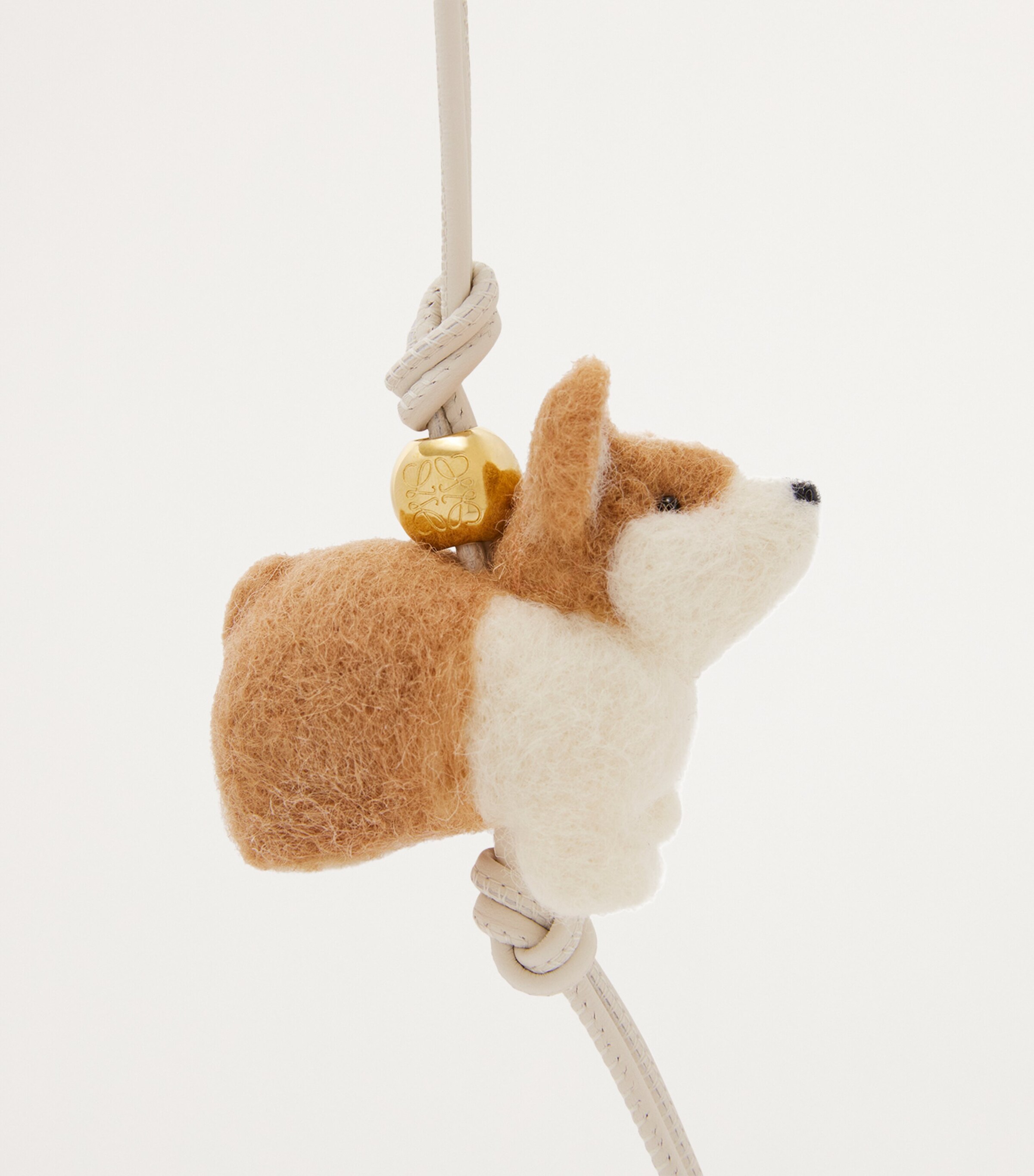 キーホルダー・キーリング LOEWE Multicolor Leather And Felt Corgi Key Ring LOEWE Felt Corgi Charm | Harrods US