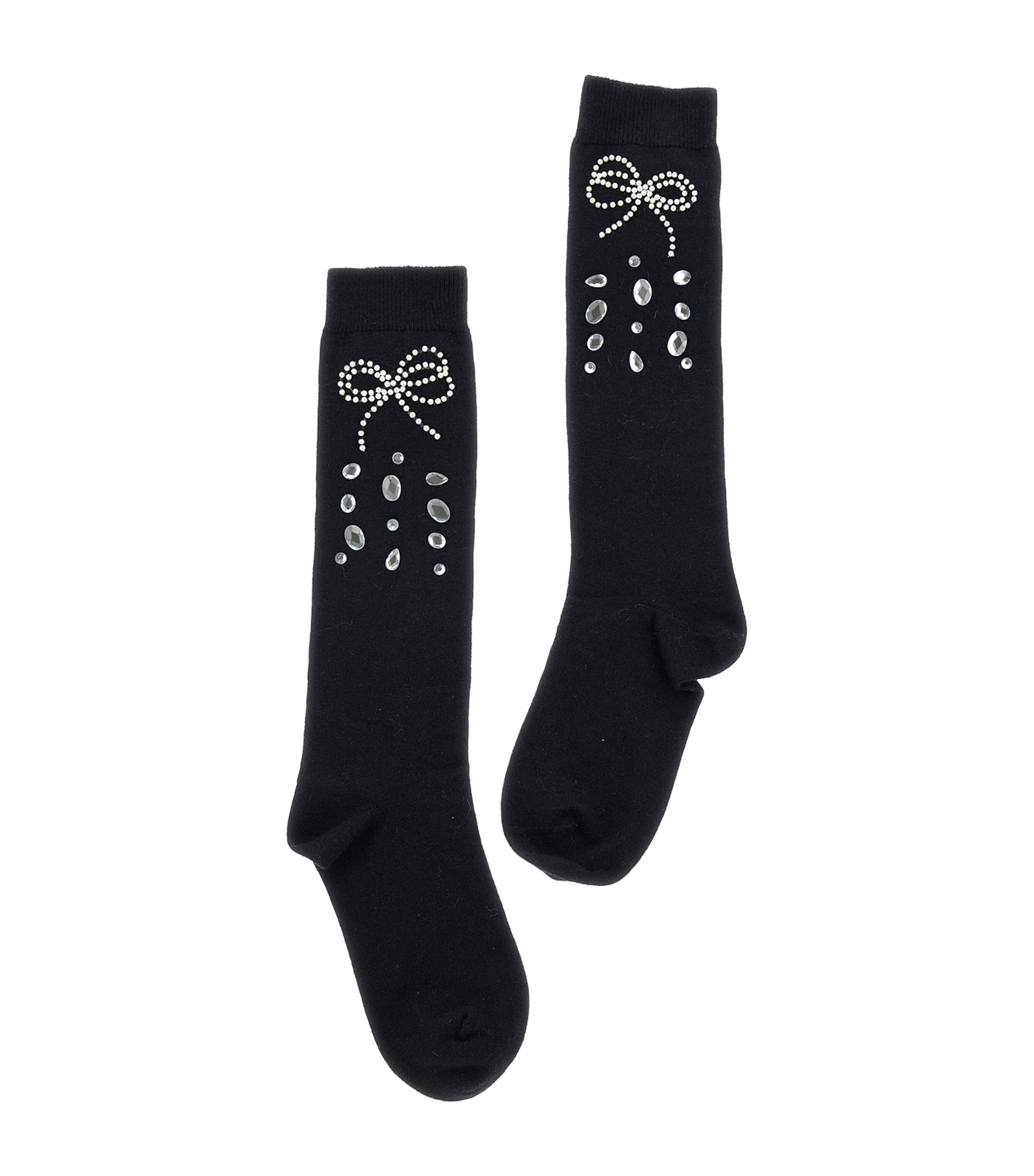 Rhinestone- and Bow-Embellished Socks NERO Image 1