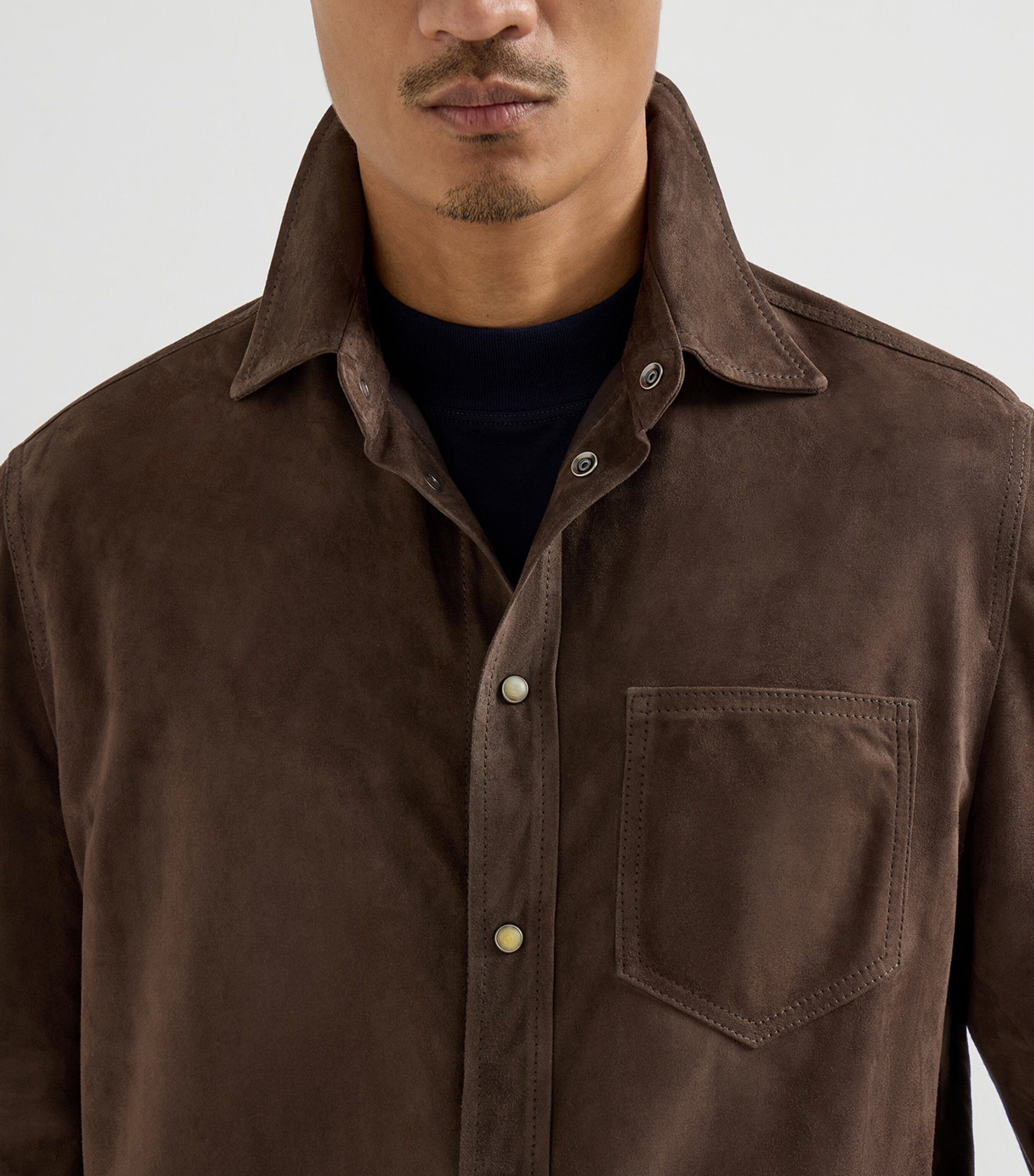 Brunello Cucinelli Mens Suede Shirt Image 6