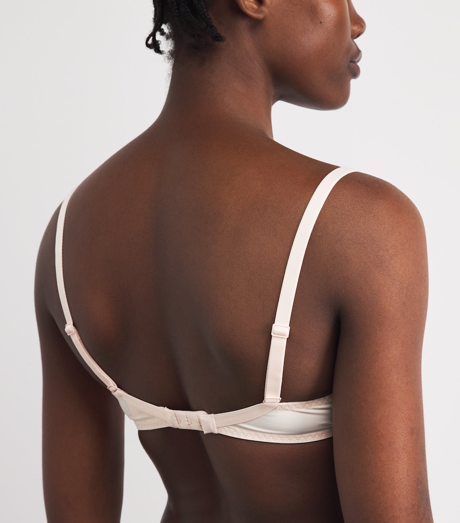 Simone Perele Womens Embroidered Saga Plunge Bra Rose Nude Image 3