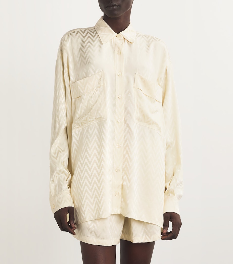 Zigzag-Jacquard Shirt S01GA NATURAL BEIGE Image 3