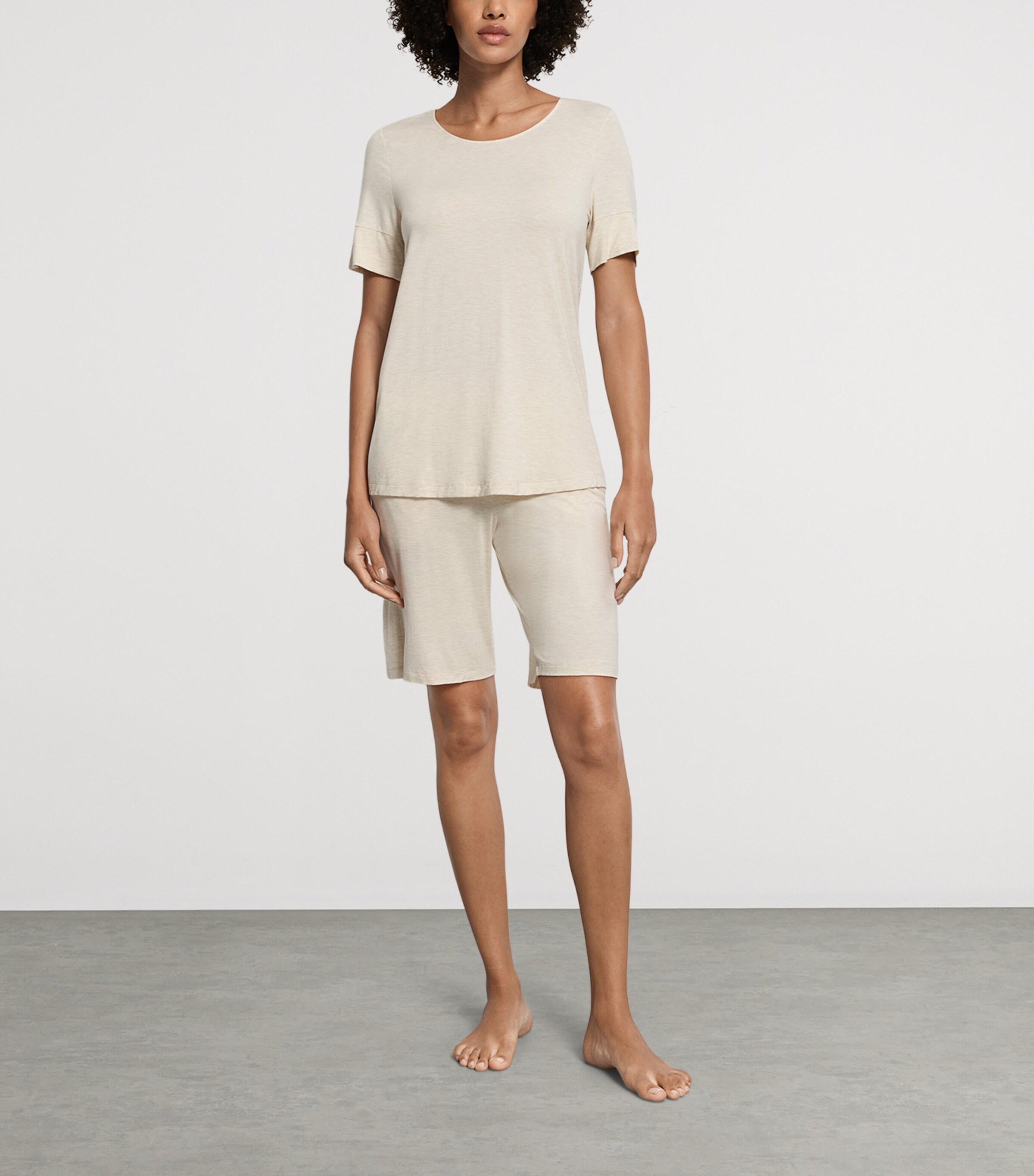 Hanro Womens Natural Elegance T-Shirt Summer Sand Melange Image 4