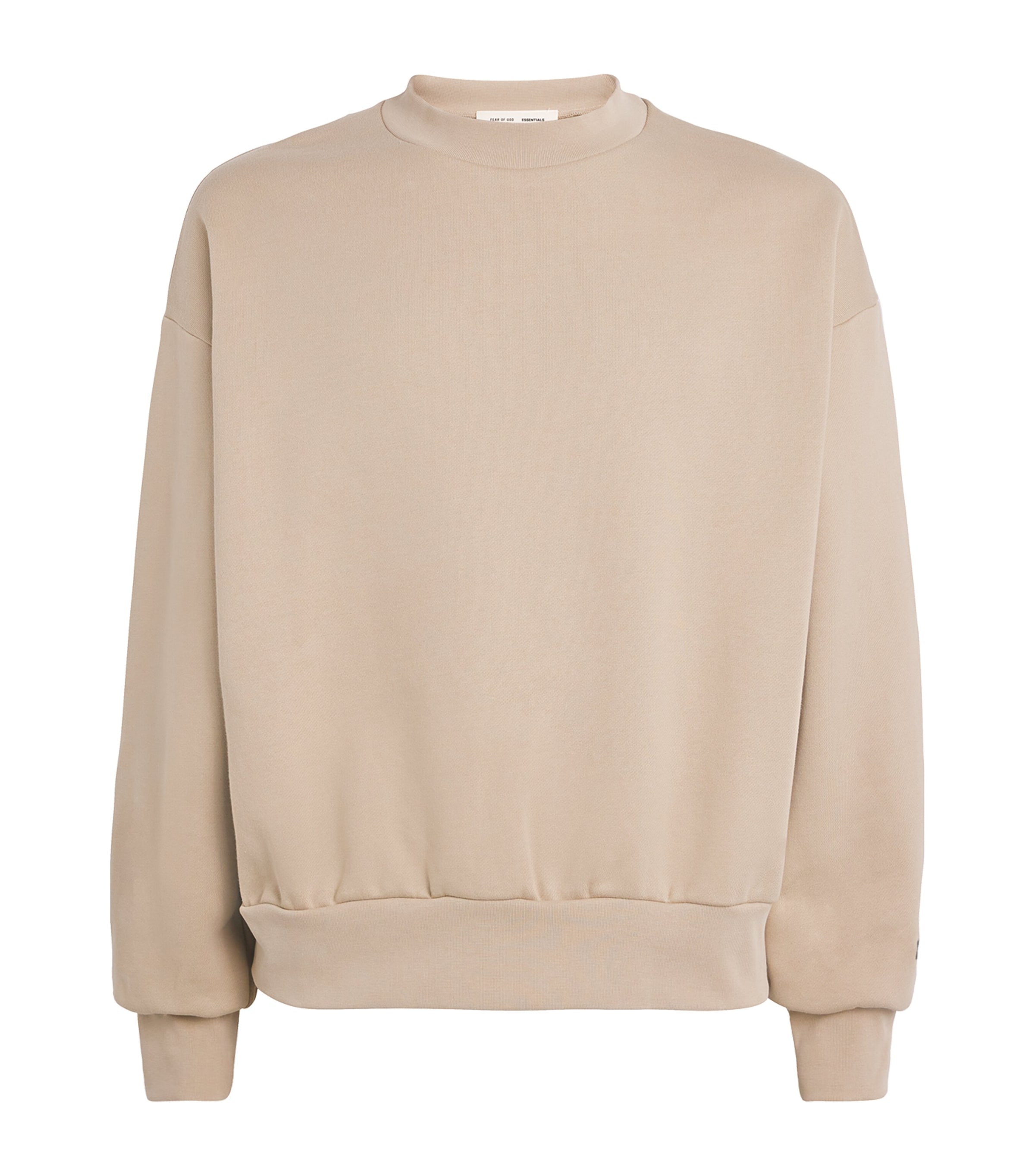 FEAR OF GOD ESSENTIALS Mens Cotton-Blend Back Logo Sweatshirt Timber Image 1
