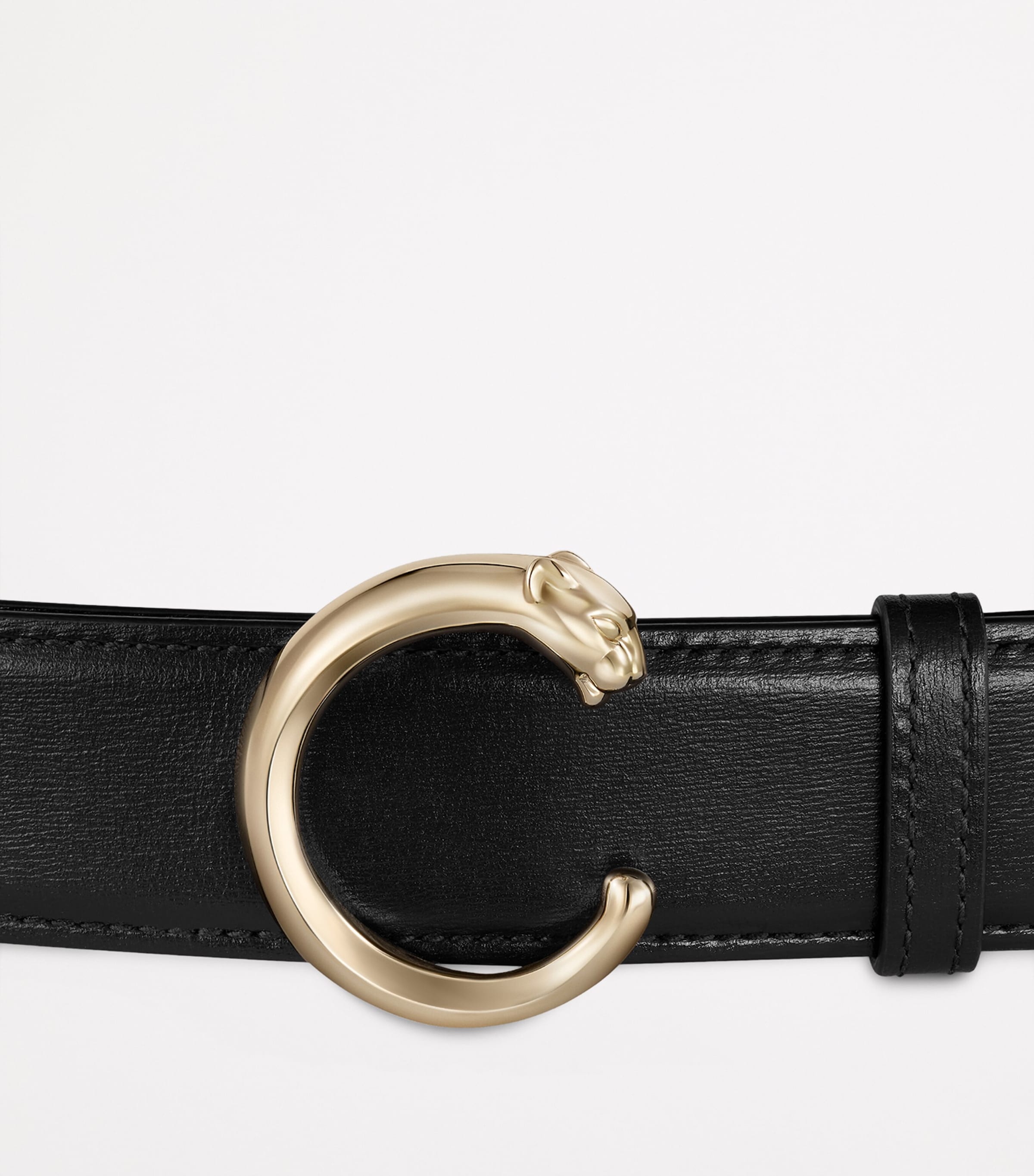 Leather Panthère de Cartier Belt (95cm) BLACK Image 2