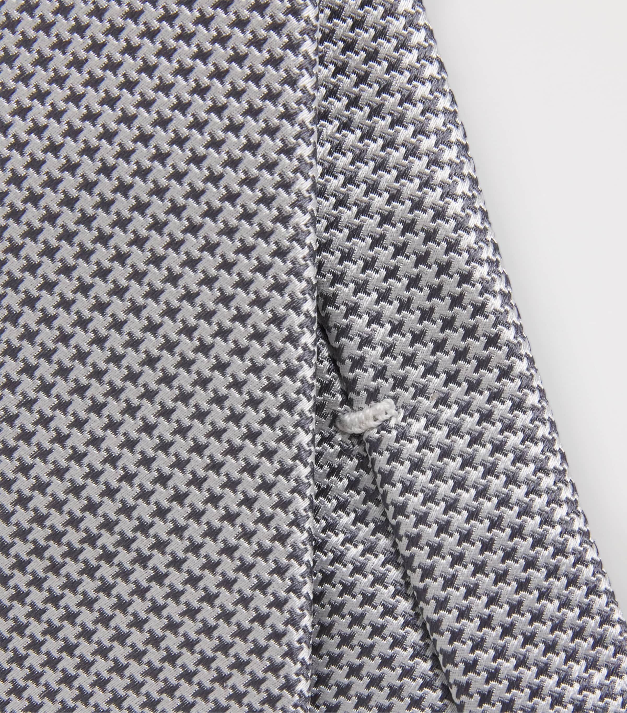 Corneliani Silk Houndstooth Tie Grey Melange Drk Image 3