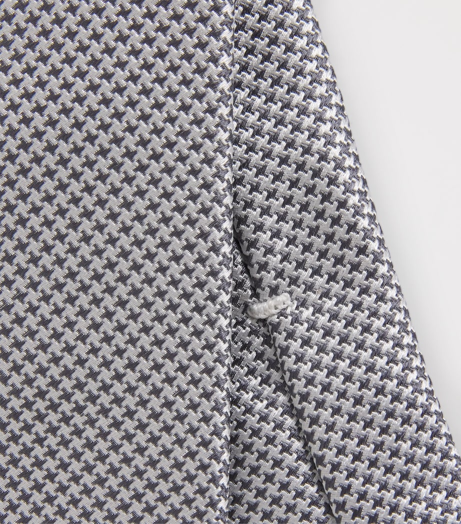 Corneliani Silk Houndstooth Tie Grey Melange Drk Image 3