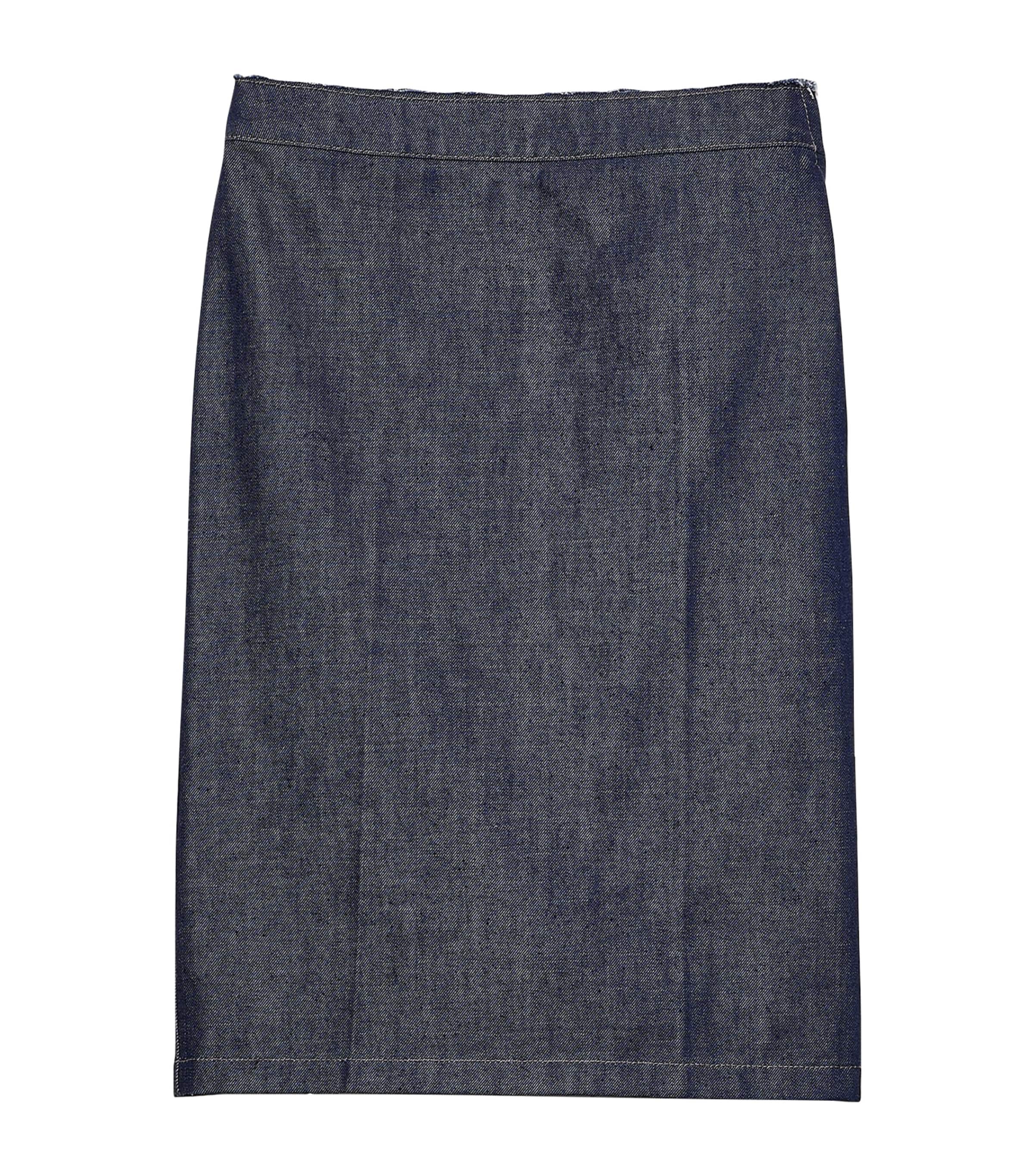 Prada Womens Denim Midi Pencil Skirt Image 1