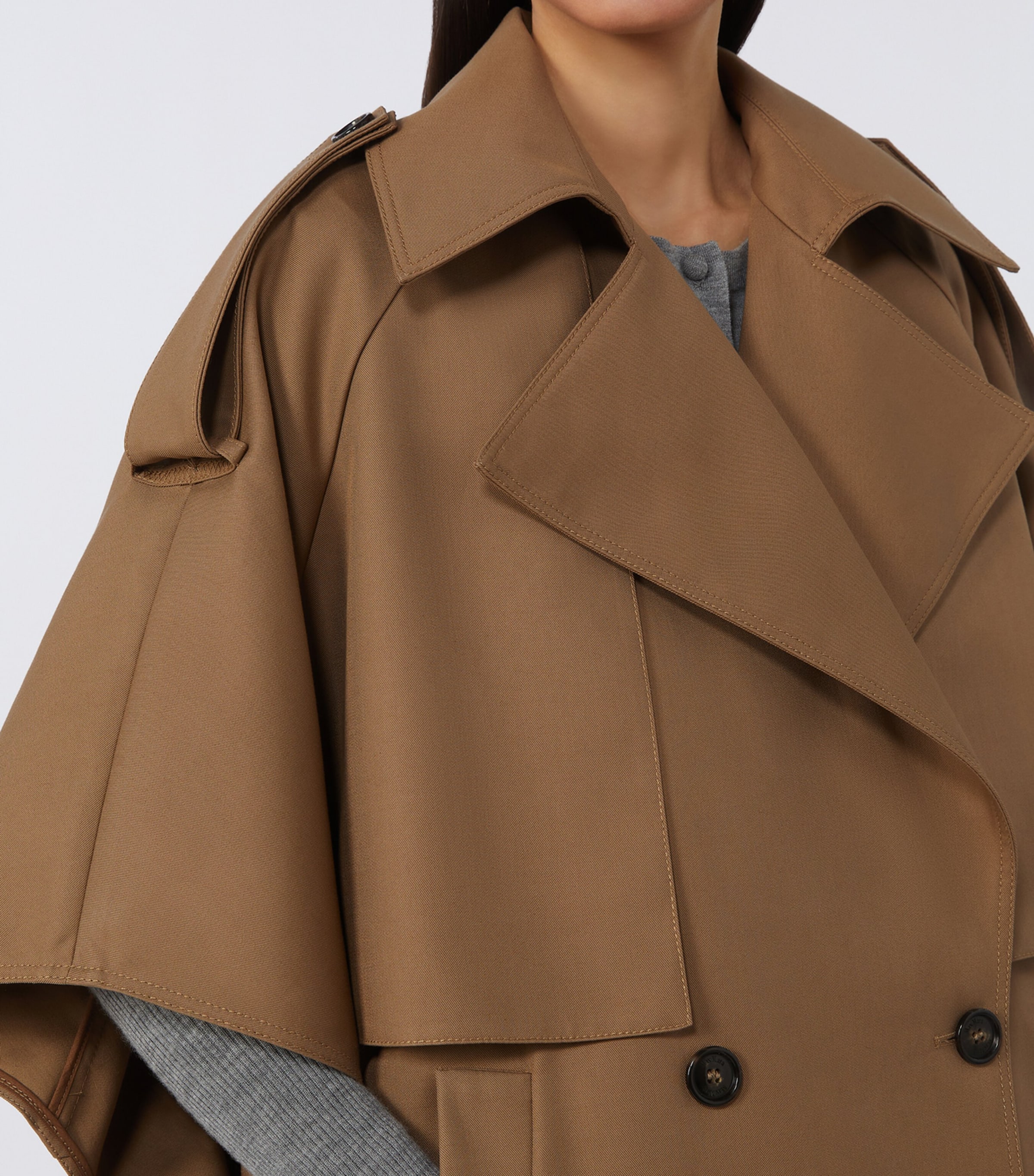 Max Mara Womens Cashmere Double-Breasted Cape Colonial Image 5