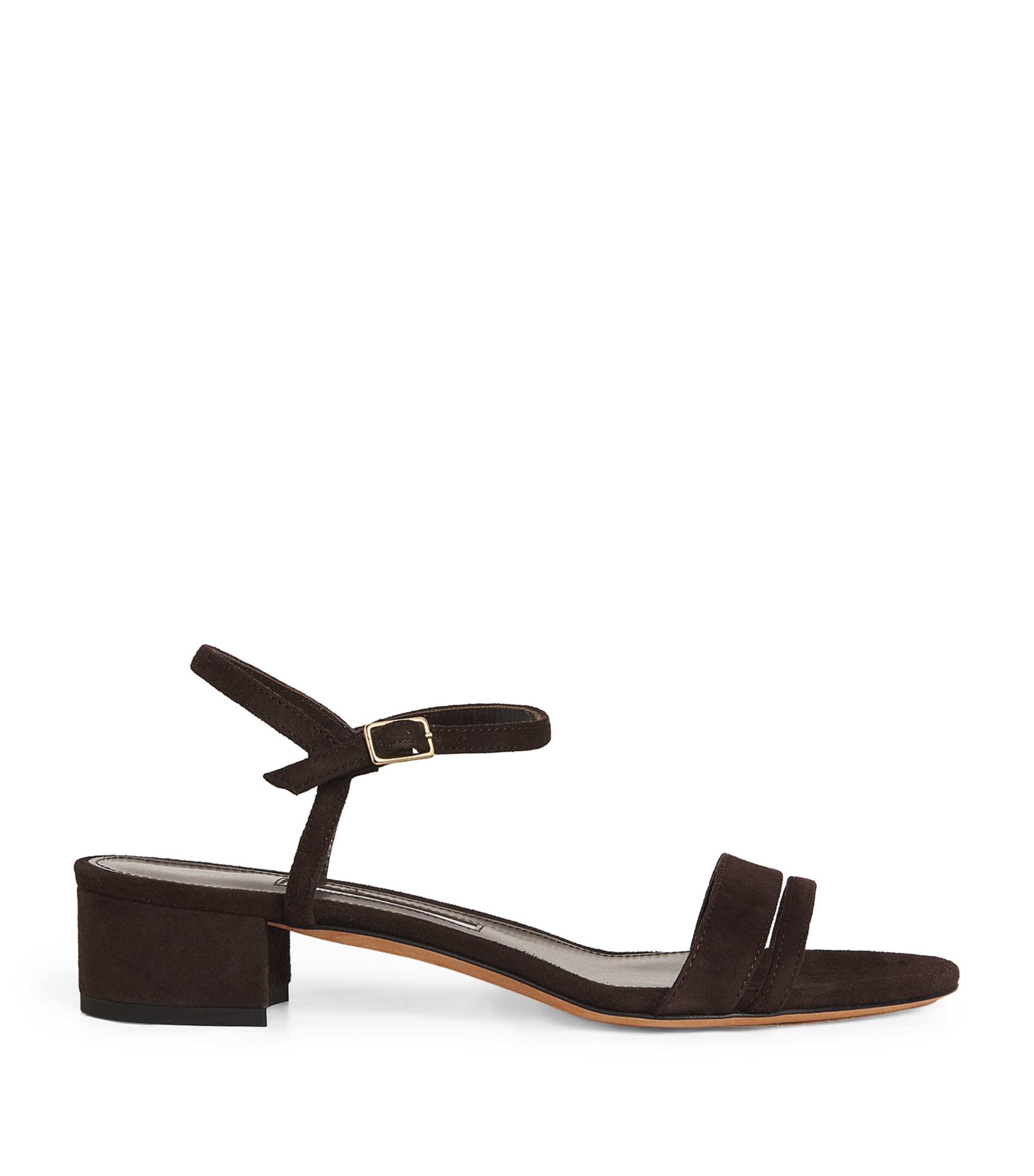 Emme Parsons Suede Simple Block Heel Sandals In Brown