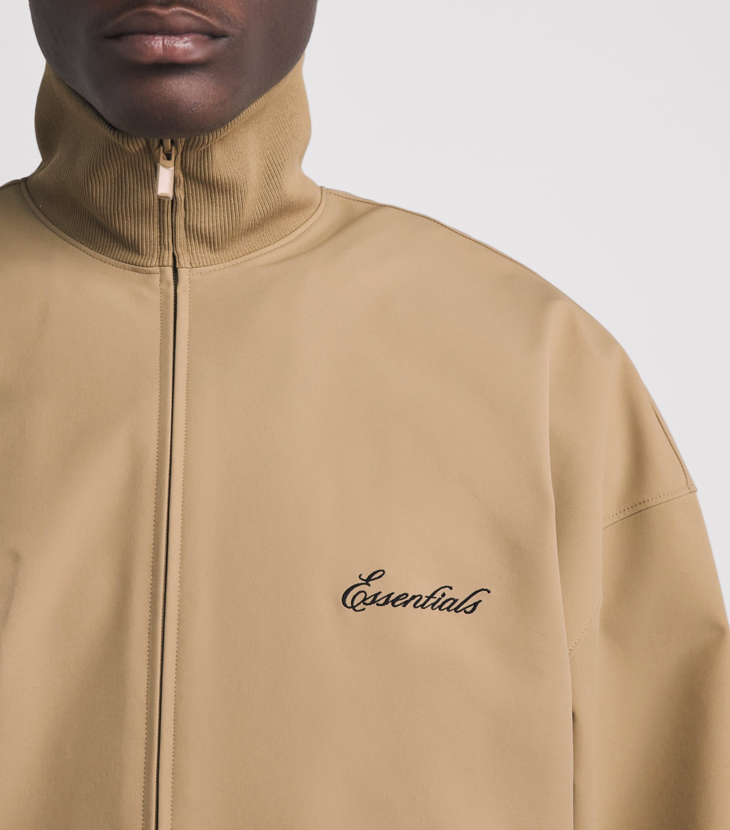 FEAR OF GOD ESSENTIALS Mens Signature Track Jacket Dune Image 3