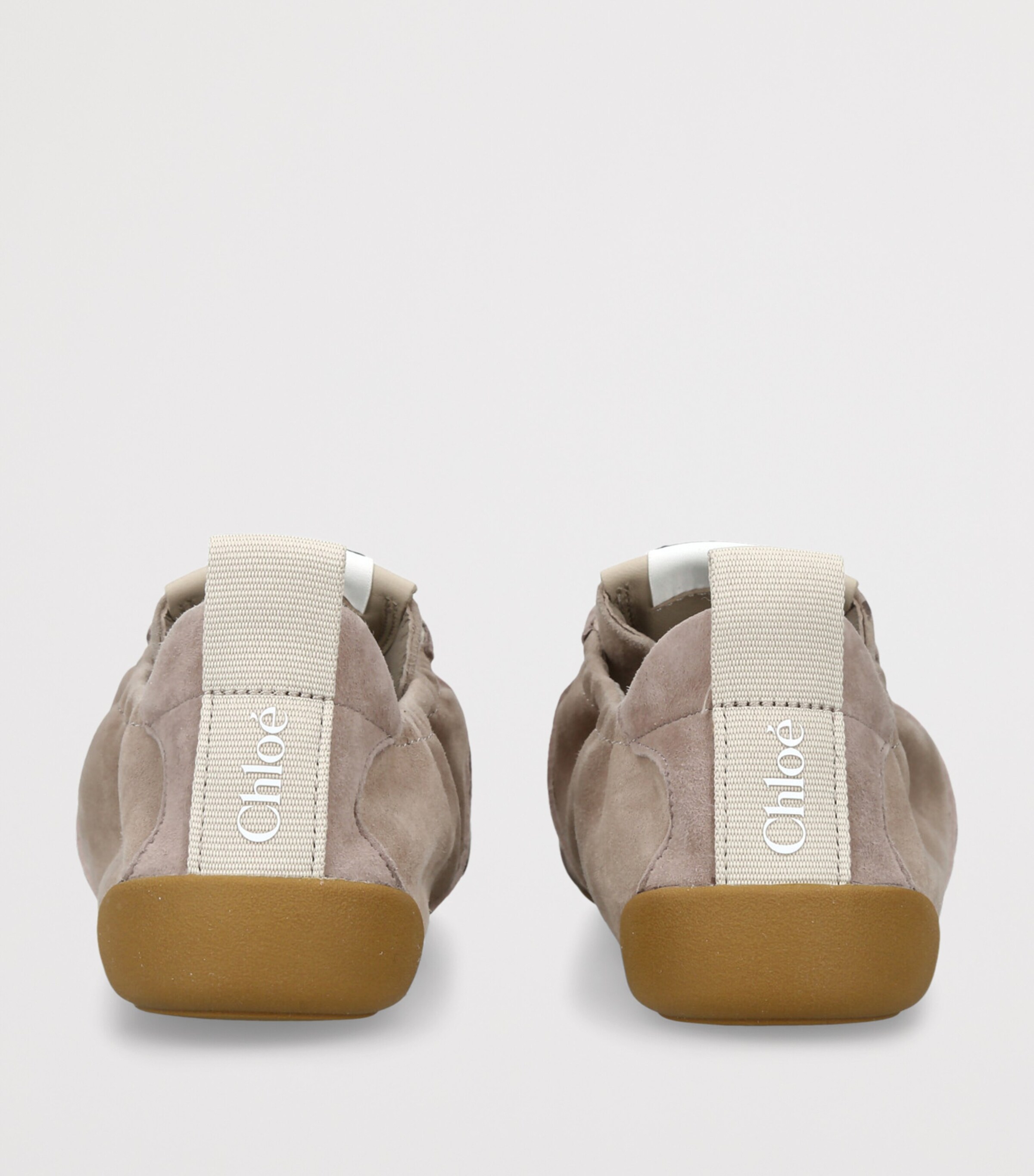 Chloé Leather Kick Sneakers Taupe Comb Image 2