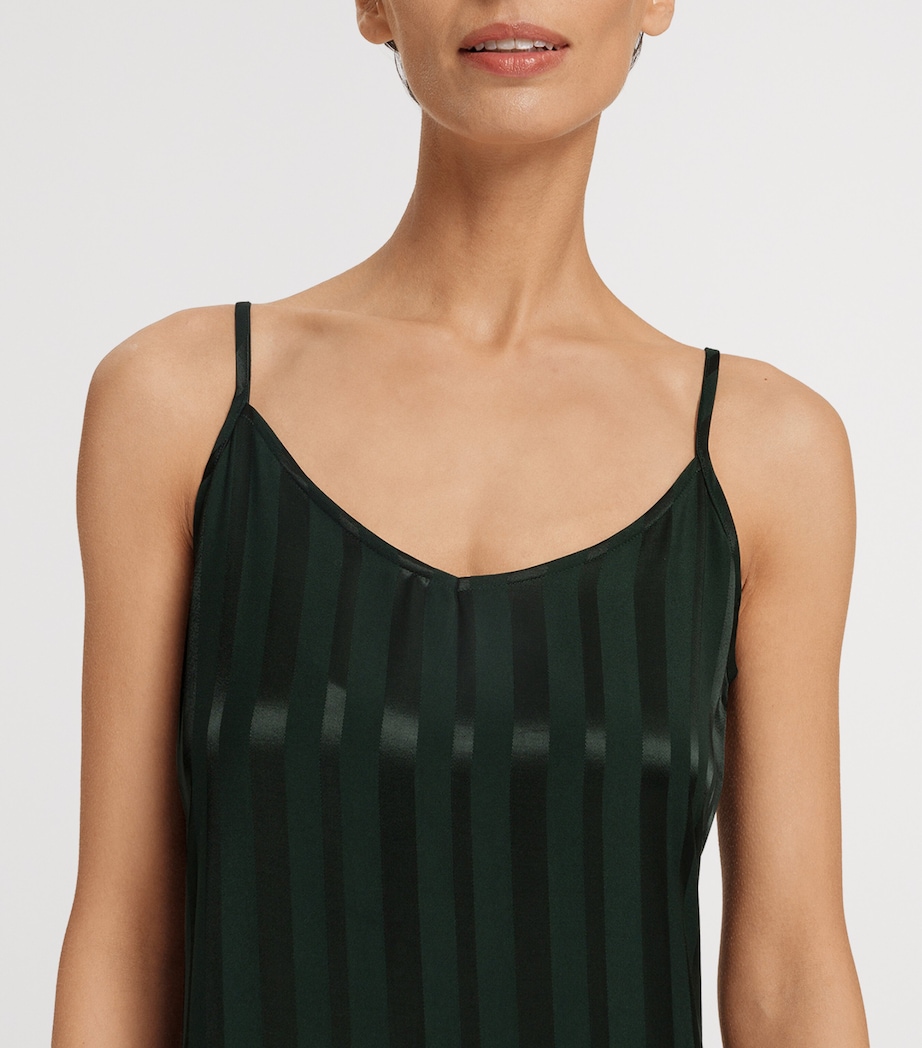 Stripe Indra Mini Slip Dress DARK MALACHITE Image 5