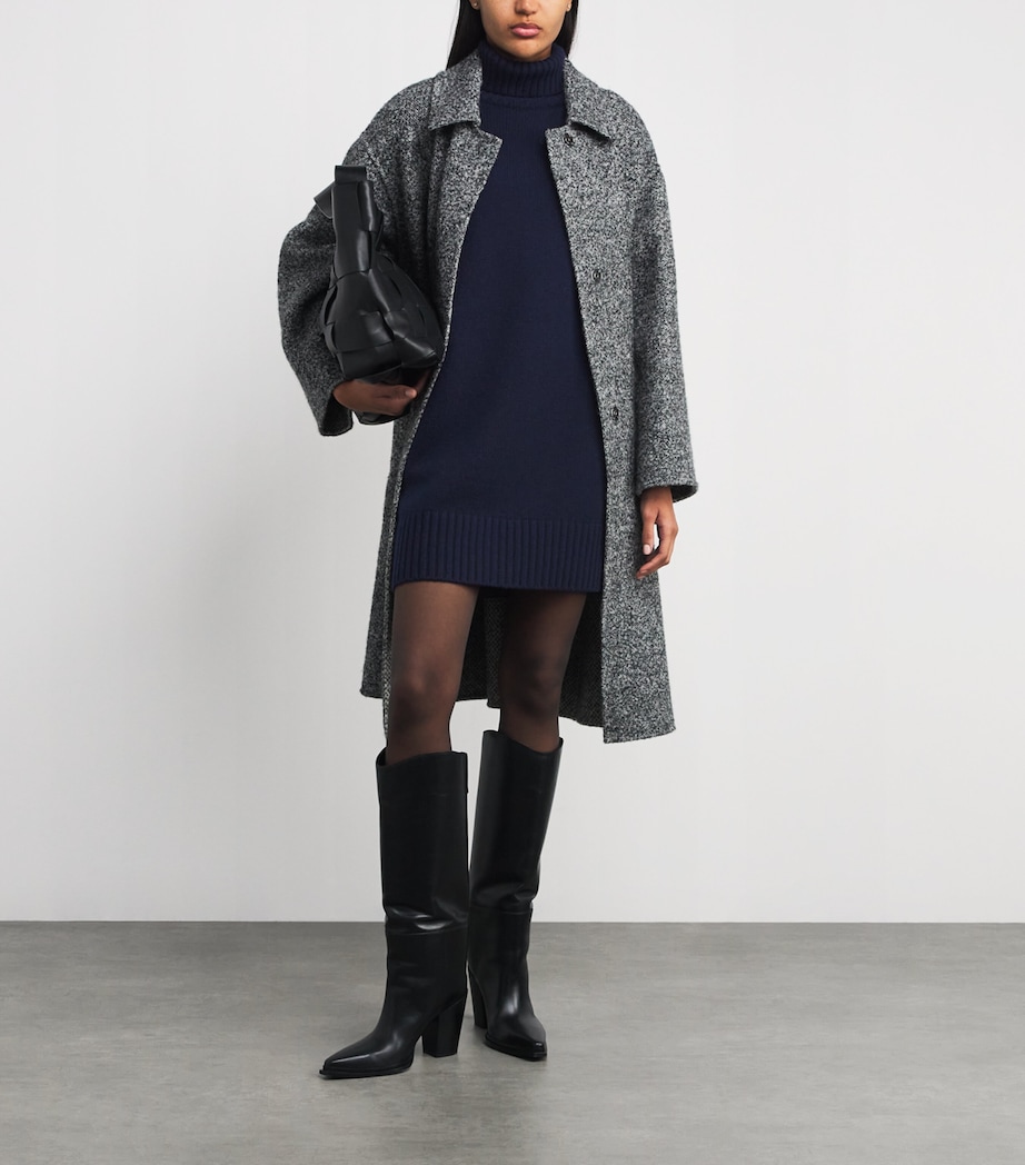 Cashmere Rollneck Mini Dress T&D NAVY Image 2