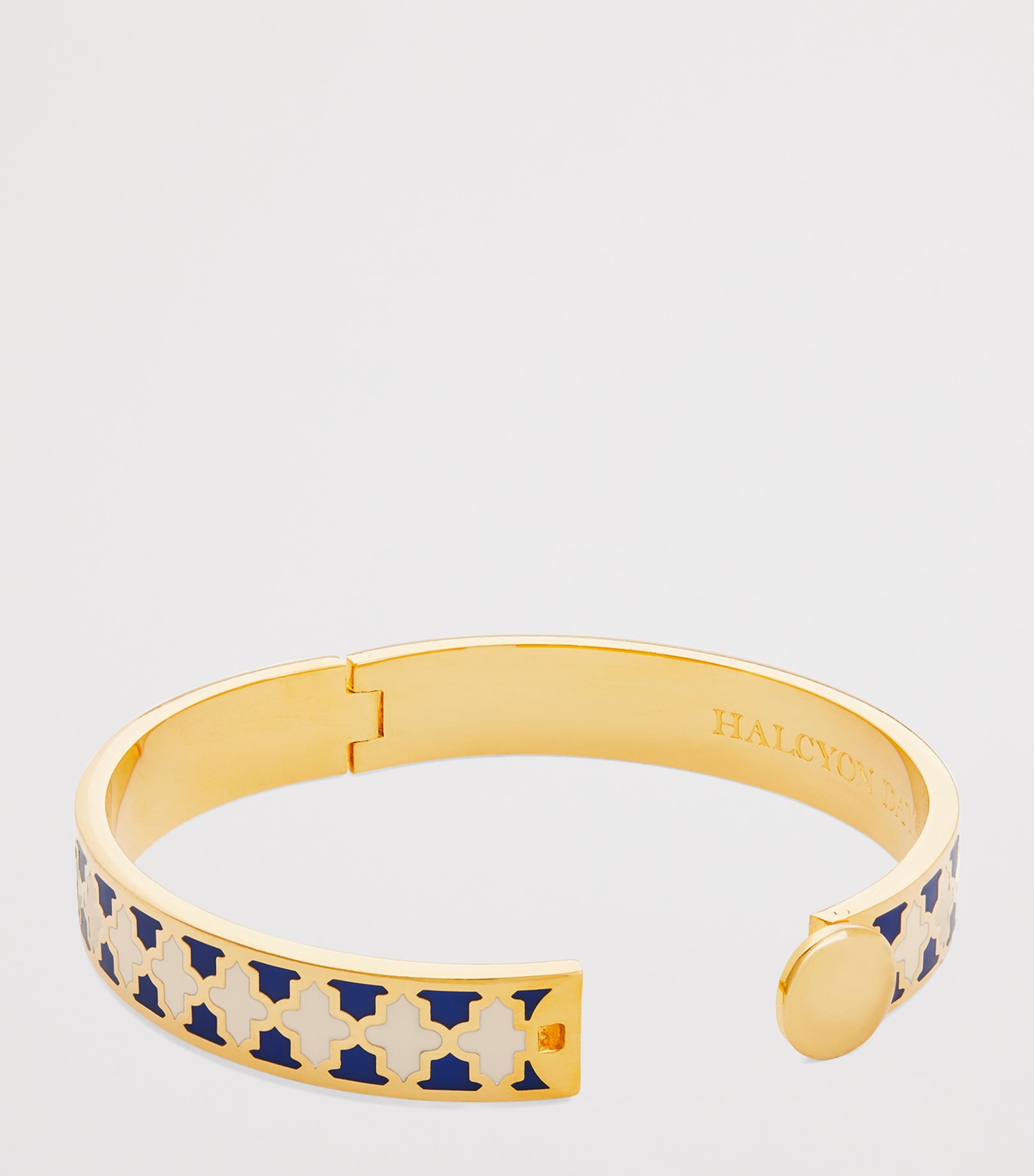 Halcyon Days Gold-Plated Agama Bangle Blue/cream/gold Image 3