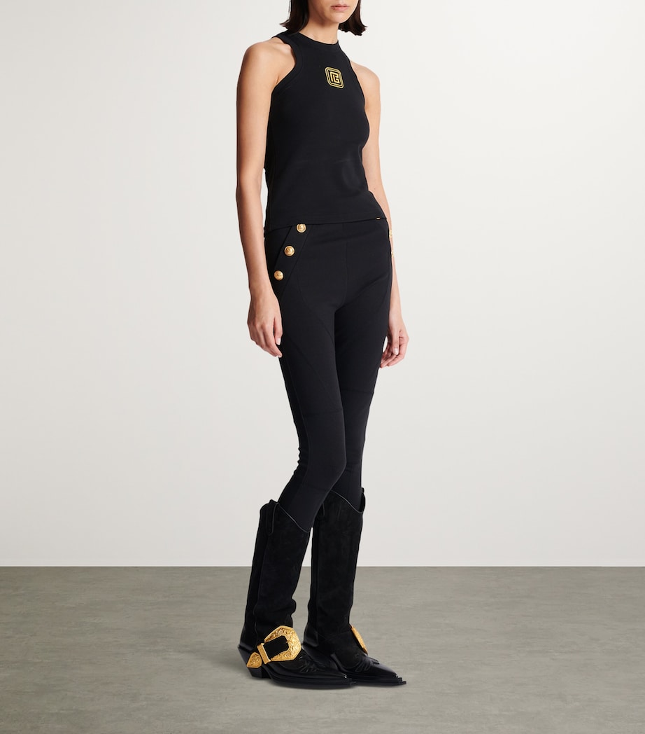 Embroidered-Monogram Tank Top EAD NOIR/OR Image 2