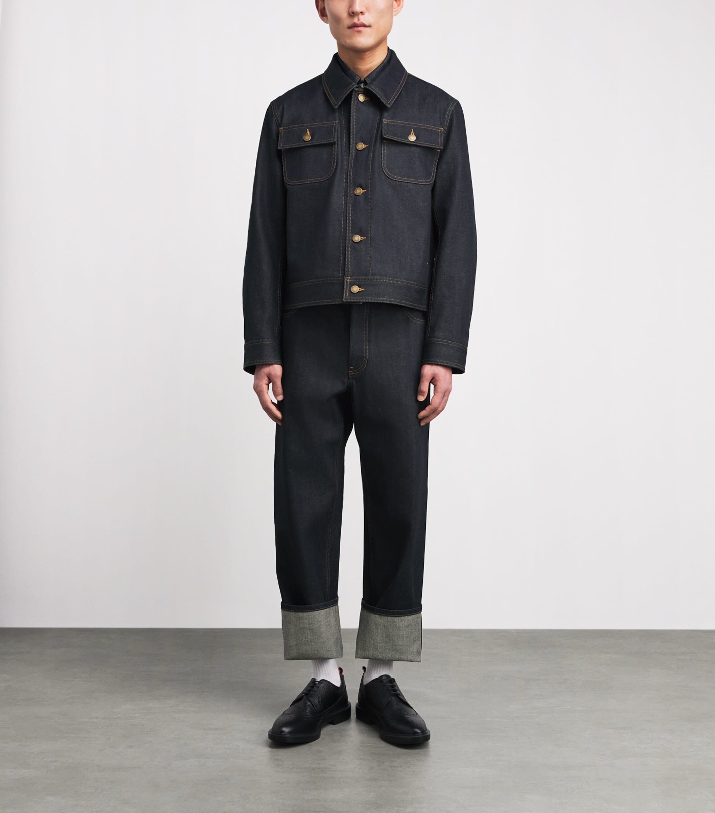 Thom Browne Mens Selvedge Denim Jacket Navy Image 2